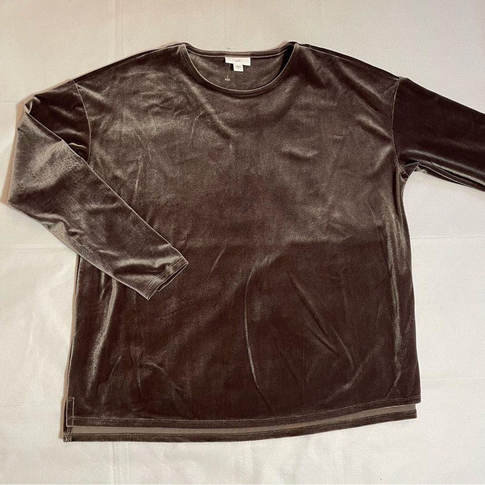 J. Jill New J. Jill Velvet Long Sleeve Brown Top Size S Size S / US 4 / IT 40 - 5 Thumbnail