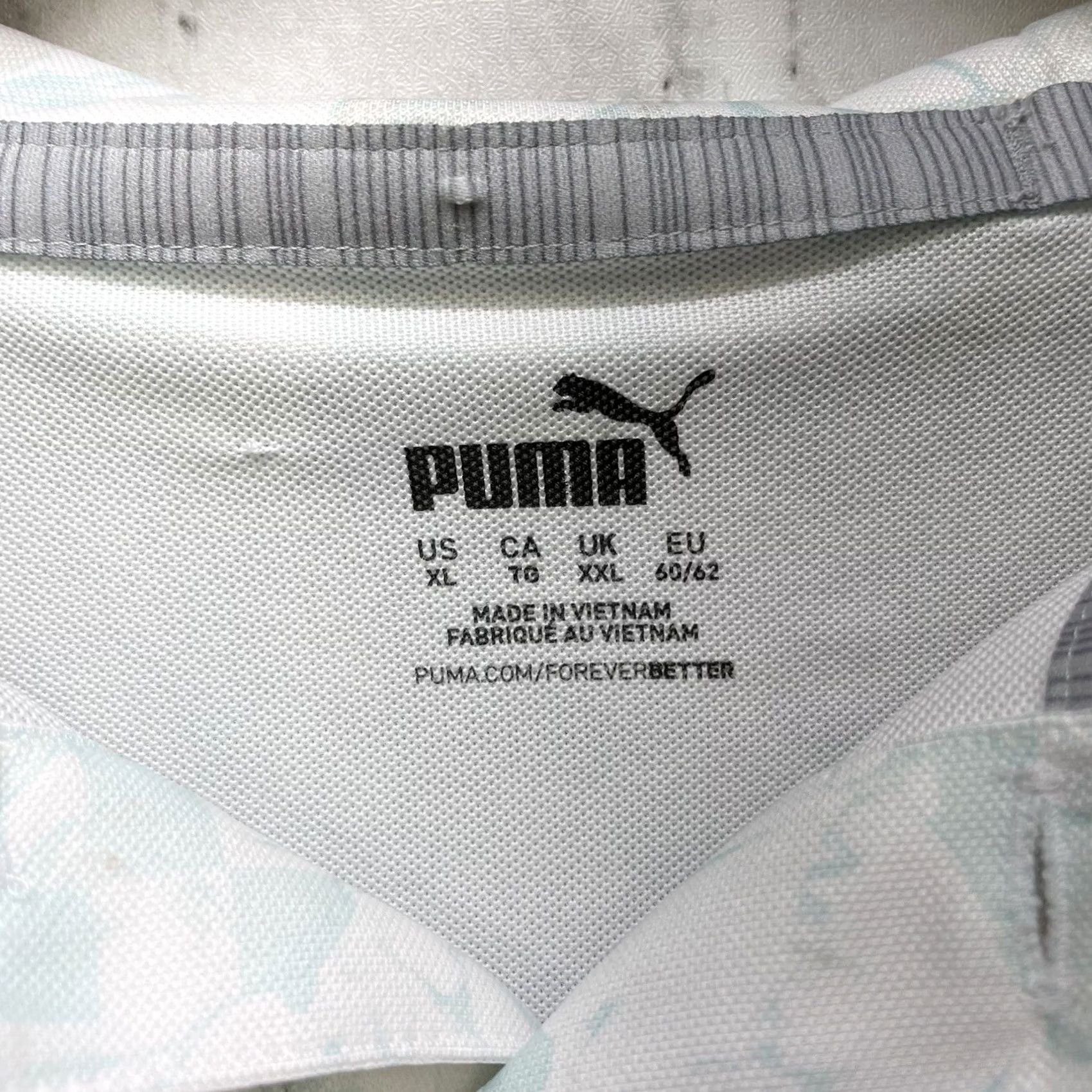 Puma Puma Polo Shirt Mens XL Blue Floral Print Athletic Stretchy Polo Shirt Size US XL / EU 56 / 4 - 4 Thumbnail