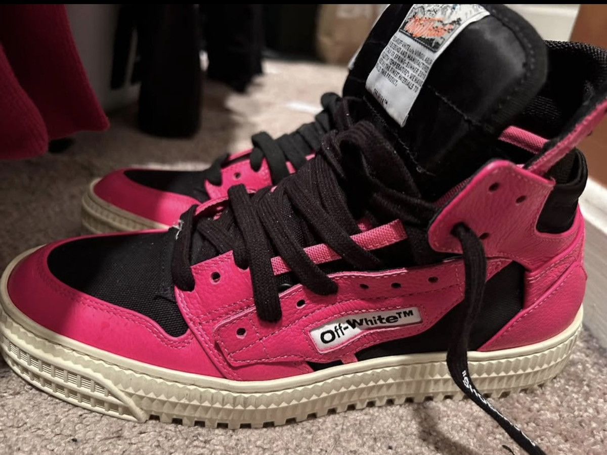 Off-White Off-White Off Court 3.0 High Top Sneakers-Black/Fuchsia Pink Size US 5 / EU 37 - 2 Thumbnail