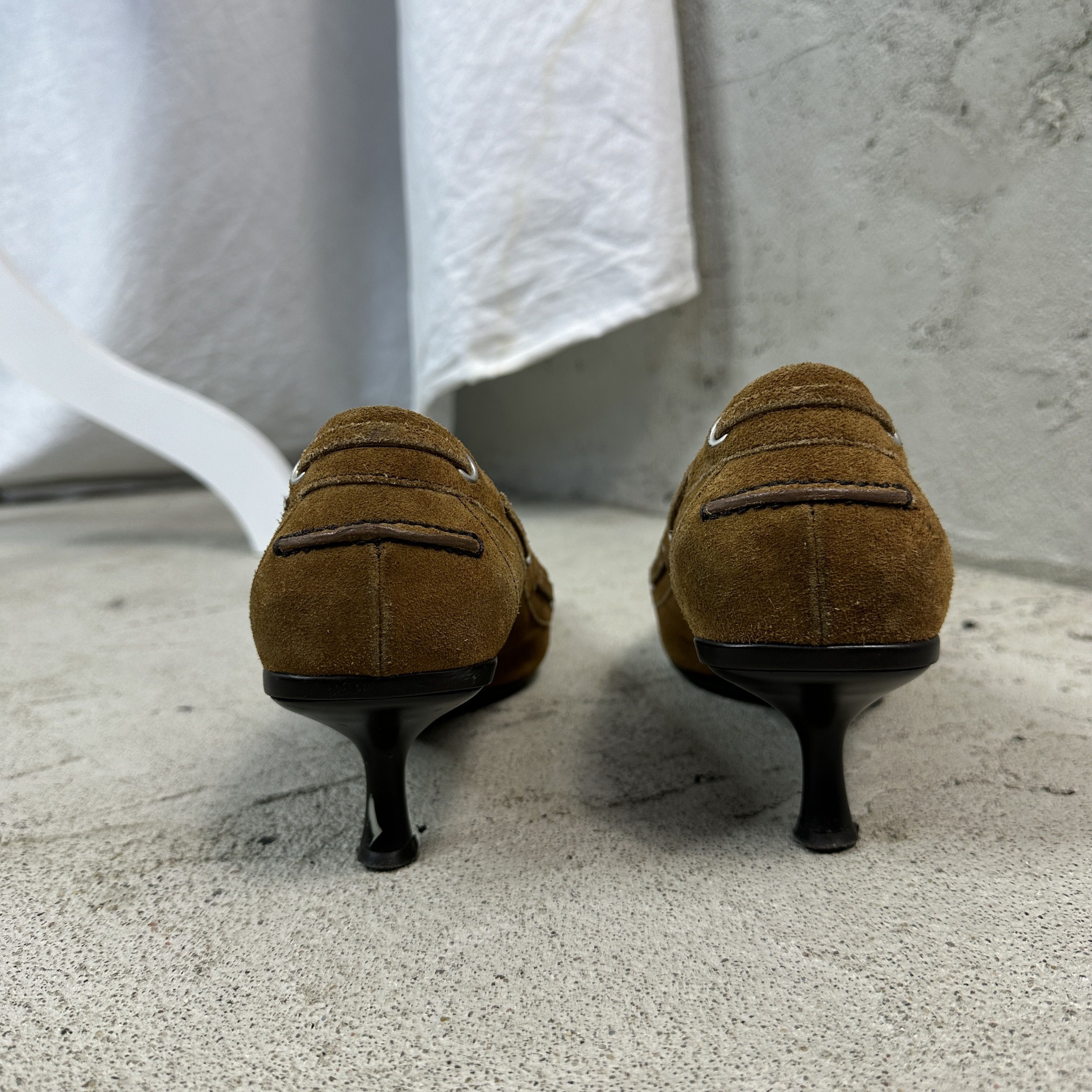 Prada × Vintage Vintage Leather Y2K Avant Garde Archive Prada Kitten Heels Size US 7.5 / IT 37.5 - 5 Thumbnail