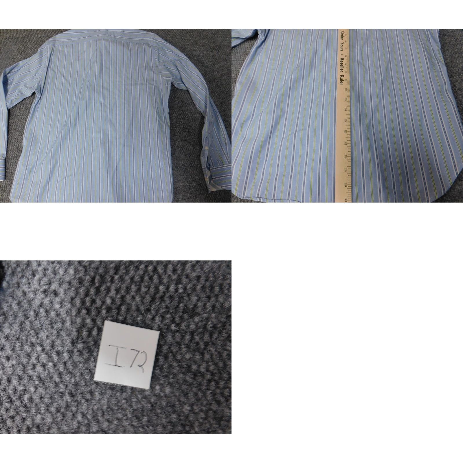 Banana Republic Banana Republic Shirt Button-Up Mens Medium Blue Striped Oxford Collared Non-Iron Pockets Classic Slim Knit Cotton Silk Size US M / EU 48-50 / 2 - 8 Thumbnail