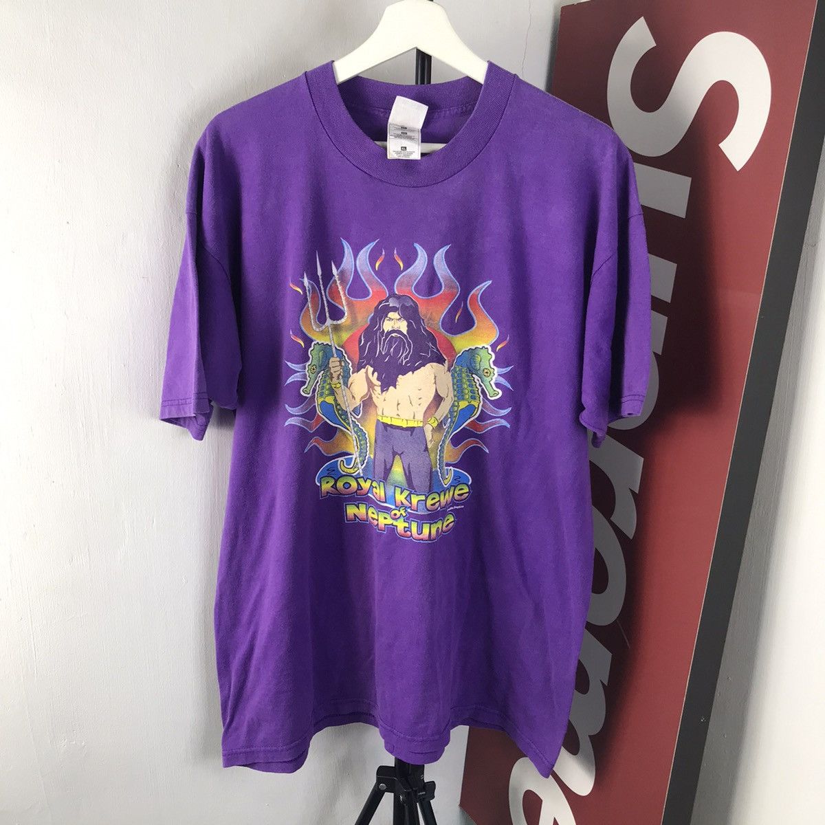 image of Religion Vintage 90's Royal Krewe Of Neptune Carnival Shirt in White, Men's (Size XL)