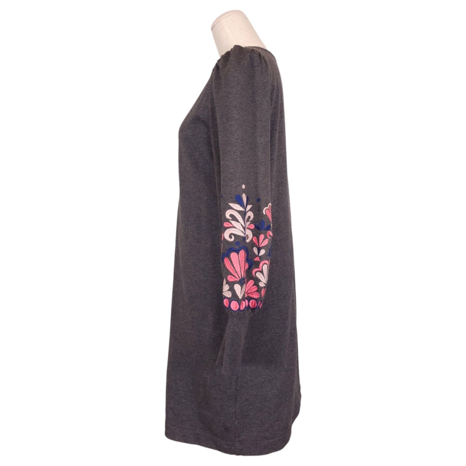 Boden Boden Ramona Embroidered Sweatshirt Dress Gray Sz 6 Size M / US 6-8 / IT 42-44 - 2 Thumbnail
