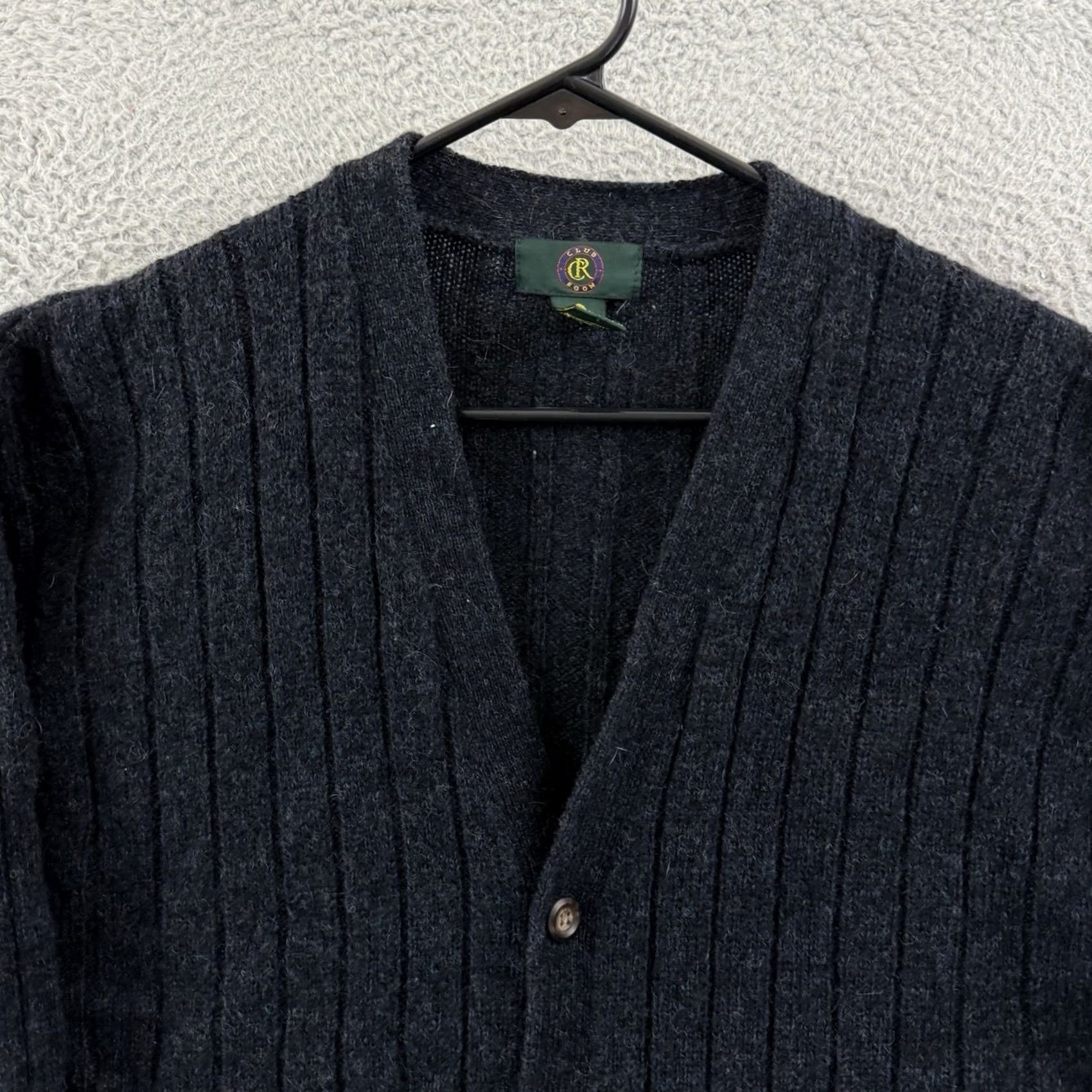Club Room VINTAGE Club Room Sweater Cardigan Mens Medium Blue 90s Shetland Wool Fisherman Knit 100% Wool Size US M / EU 48-50 / 2 - 3 Thumbnail