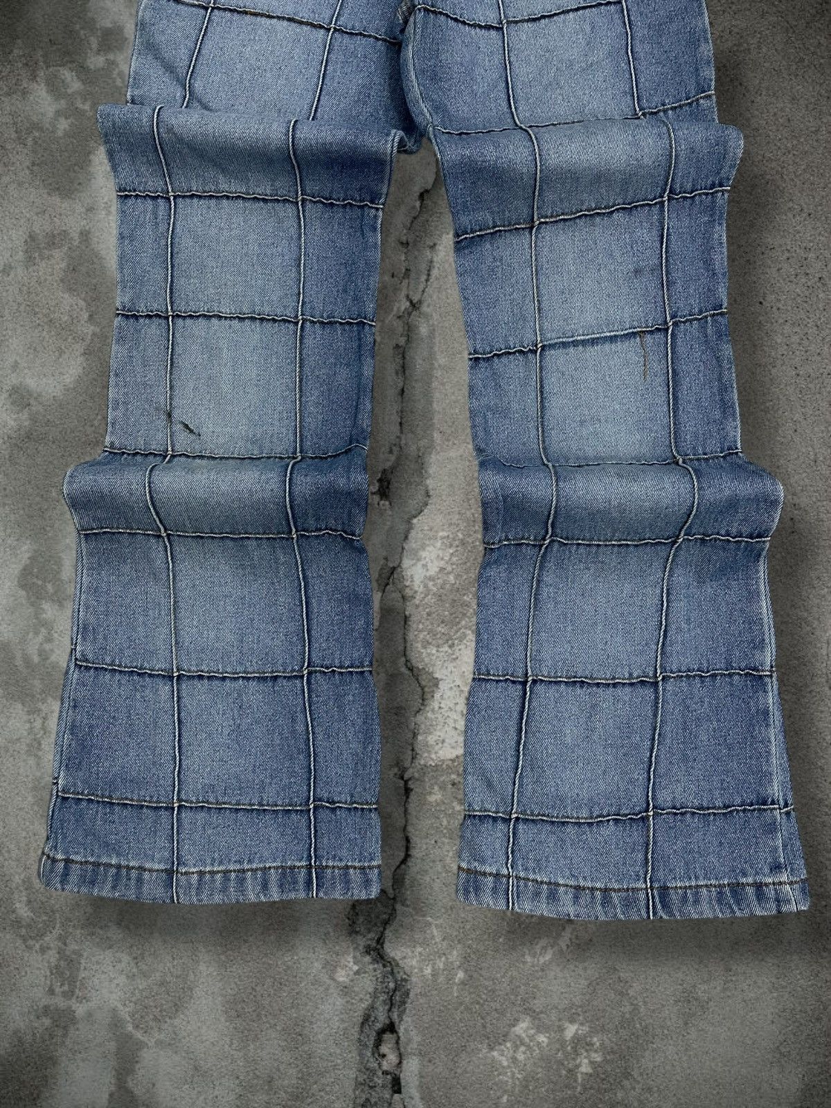 In The Attic Vintage 90s Designer NewSports Usa Super Kinky Flared Denim Size US 27 - 3 Thumbnail