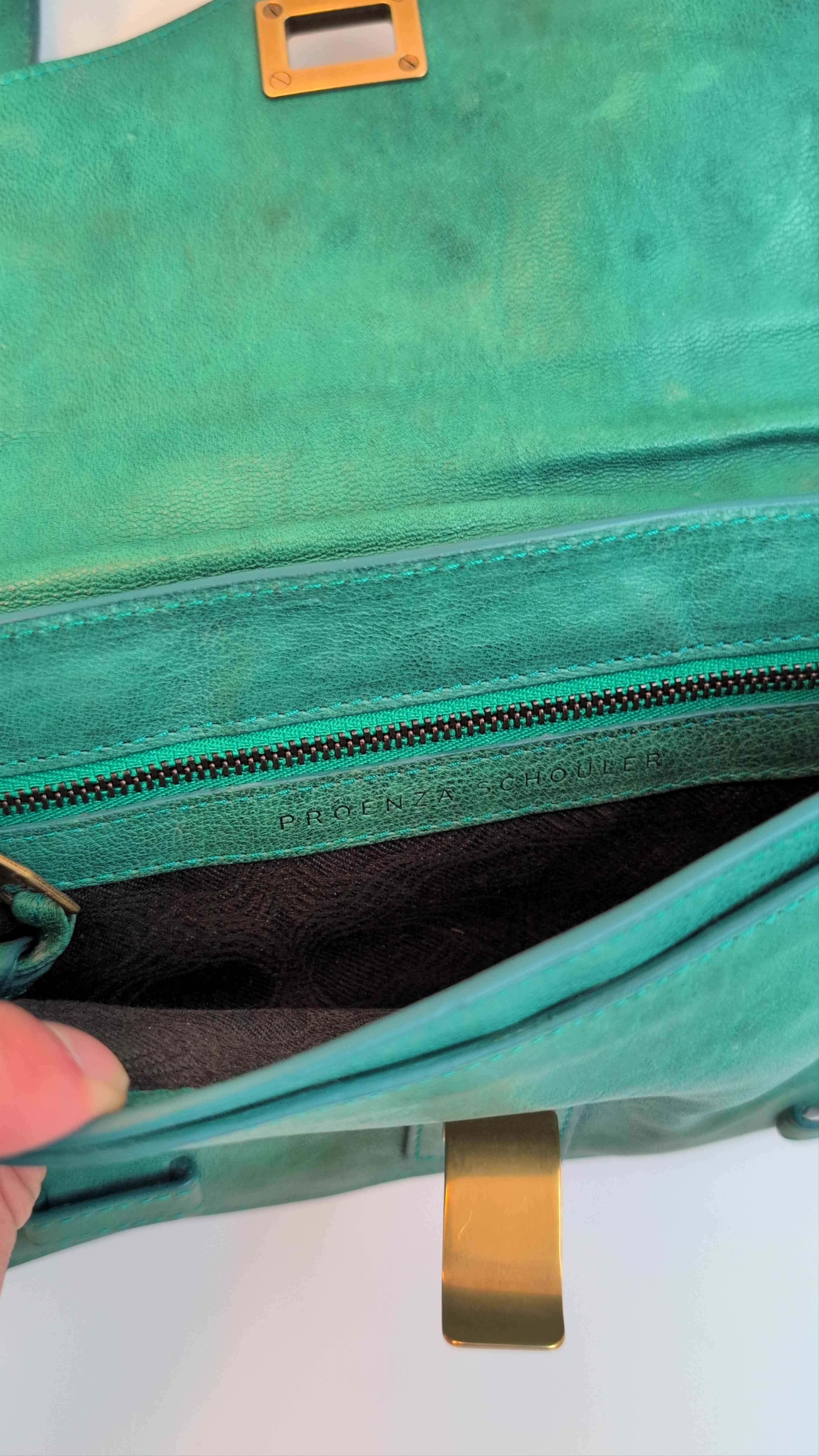 Proenza Schouler Teal PS1 Clutch Size ONE SIZE - 8 Thumbnail