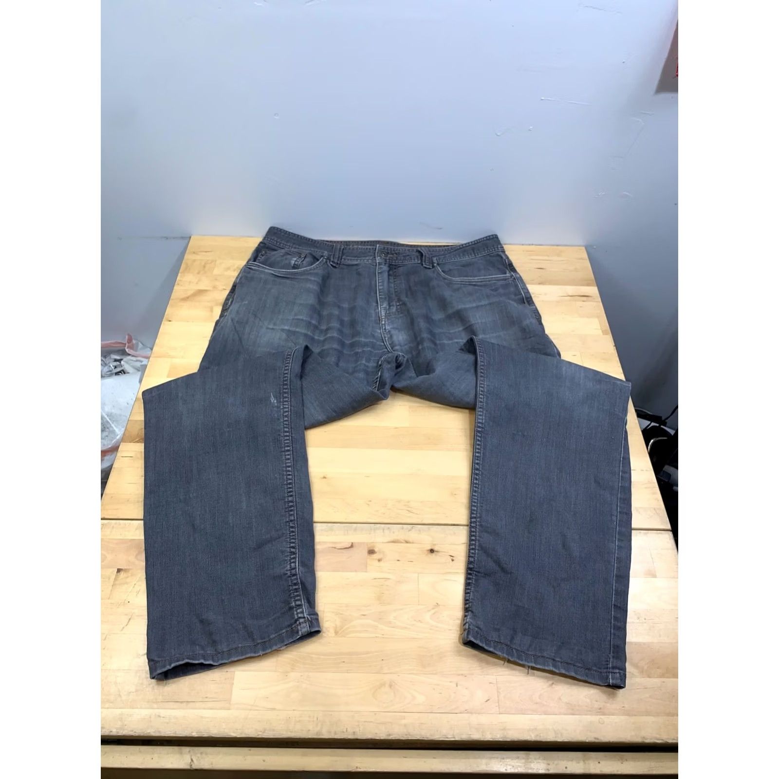 Prana prAna Slim Fit Jeans Men 38x30 Gray Denim 5-Pocket Logo Outdoor Hiking Casual Straight Vintage: No Mens Slim 38 Regular Gray Jeans Size US 38 / EU 54 - 6 Thumbnail