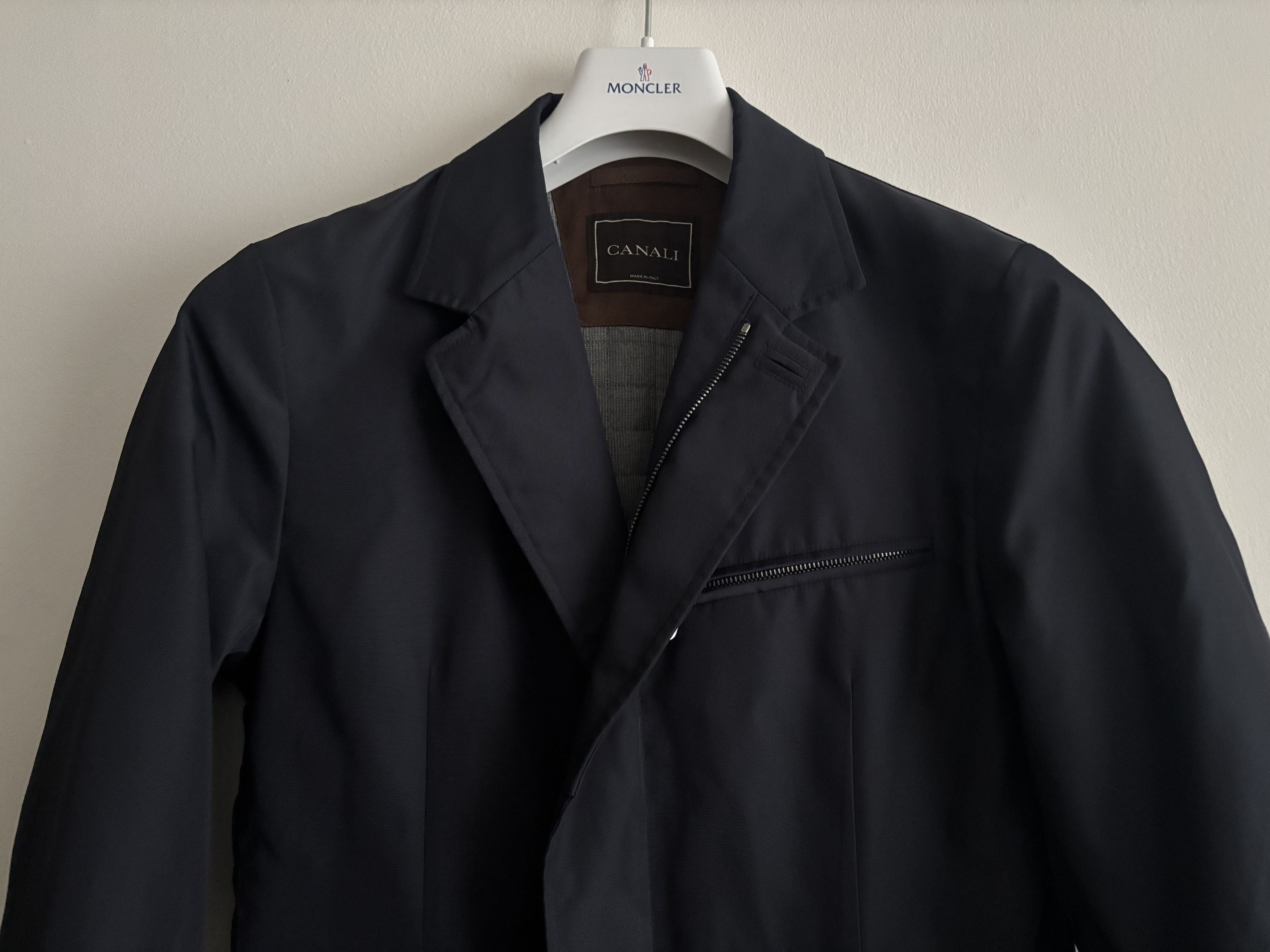 Canali $1600 Rain & Wind Tech Hybrid Zip Jacket/ Sport Coat Size US S / EU 44-46 / 1 - 2 Thumbnail