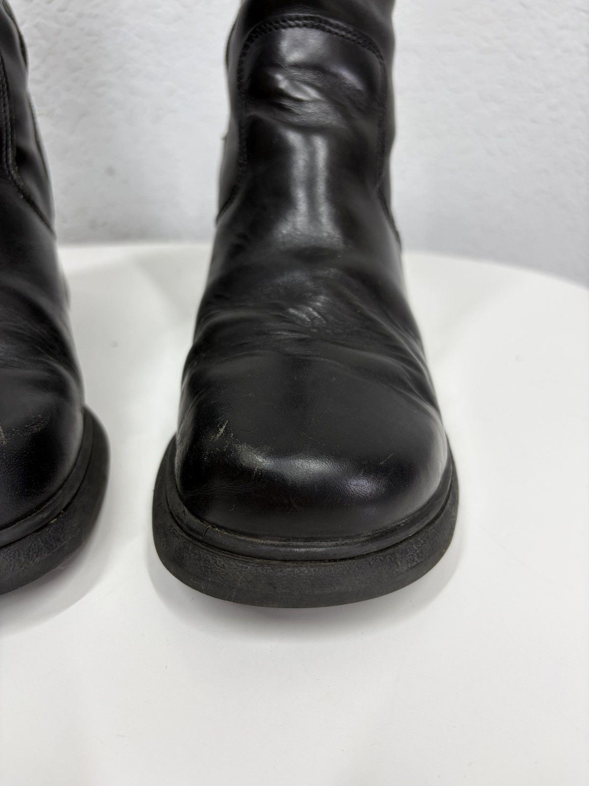 Hedi Slimane Vintage YSL Vibe Black Leather Heeled Biker Boots Grunge Y2K Size US 8 / EU 41 - 13 Thumbnail