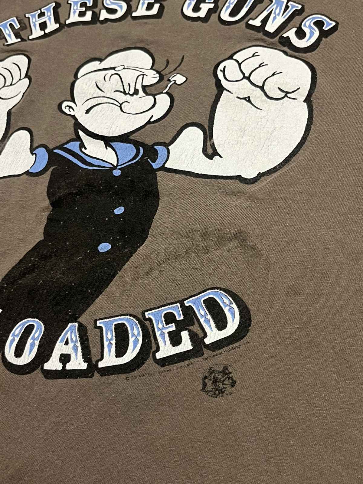 Cartoon Network Vintage Popeye "These Guns Are Loaded" Mens Large Size US L / EU 52-54 / 3 - 2 Thumbnail