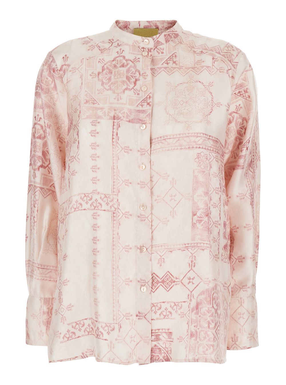 Missoni Shirt with Raised Collar and All-Over Print in Pink Silk for Women Size M / US 6-8 / IT 42-44 - 1 Thumbnail