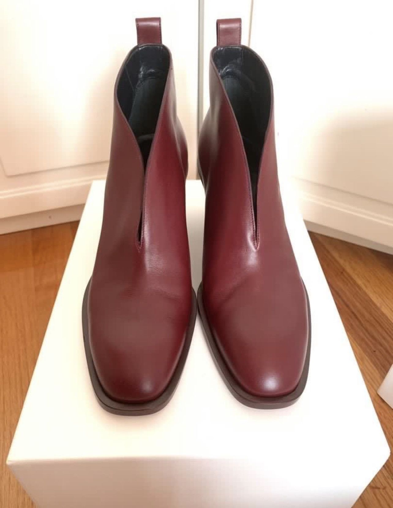 Celine × Phoebe Philo Old Celine by Phoebe Philo v neck leather boots heels Size US 9 / IT 39 - 3 Thumbnail