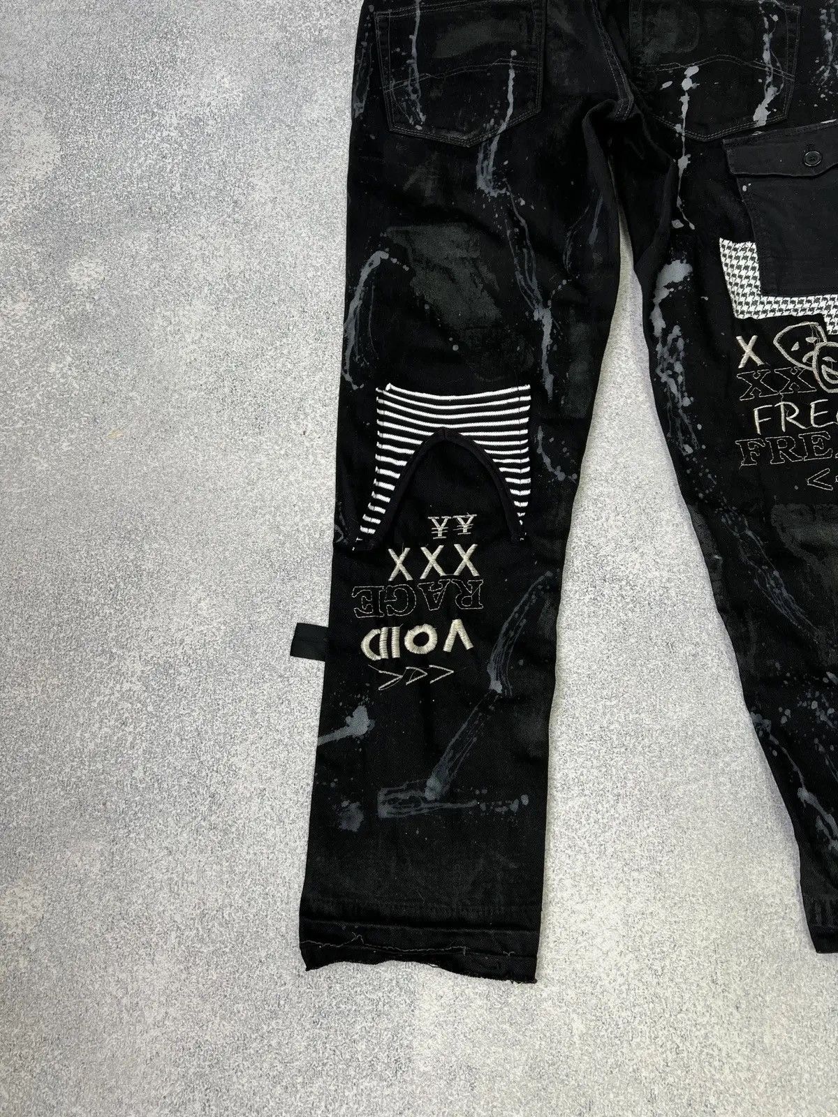 Japanese Brand × Vintage Vintage punk rock goth emo metal dark ripped crazy jeans Size US 40 / EU 56 - 20 Thumbnail