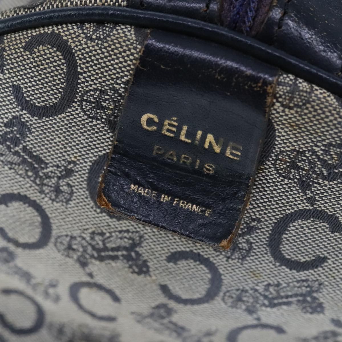 Celine CELINE C Macadam Canvas Hand Bag Navy Size ONE SIZE - 10 Thumbnail