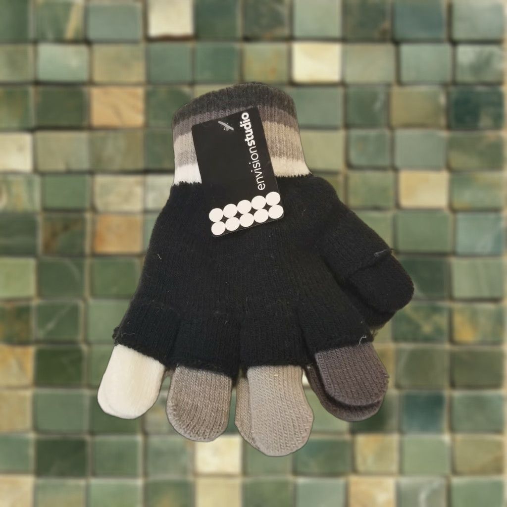 Vintage VINTAGE Envision Studio Winter Gloves Black Gray One Size Womens Size ONE SIZE - 1 Thumbnail