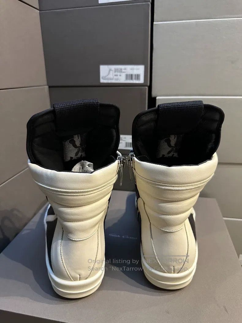 Rick Owens High Top Laced Big Triangle Classic Black and W