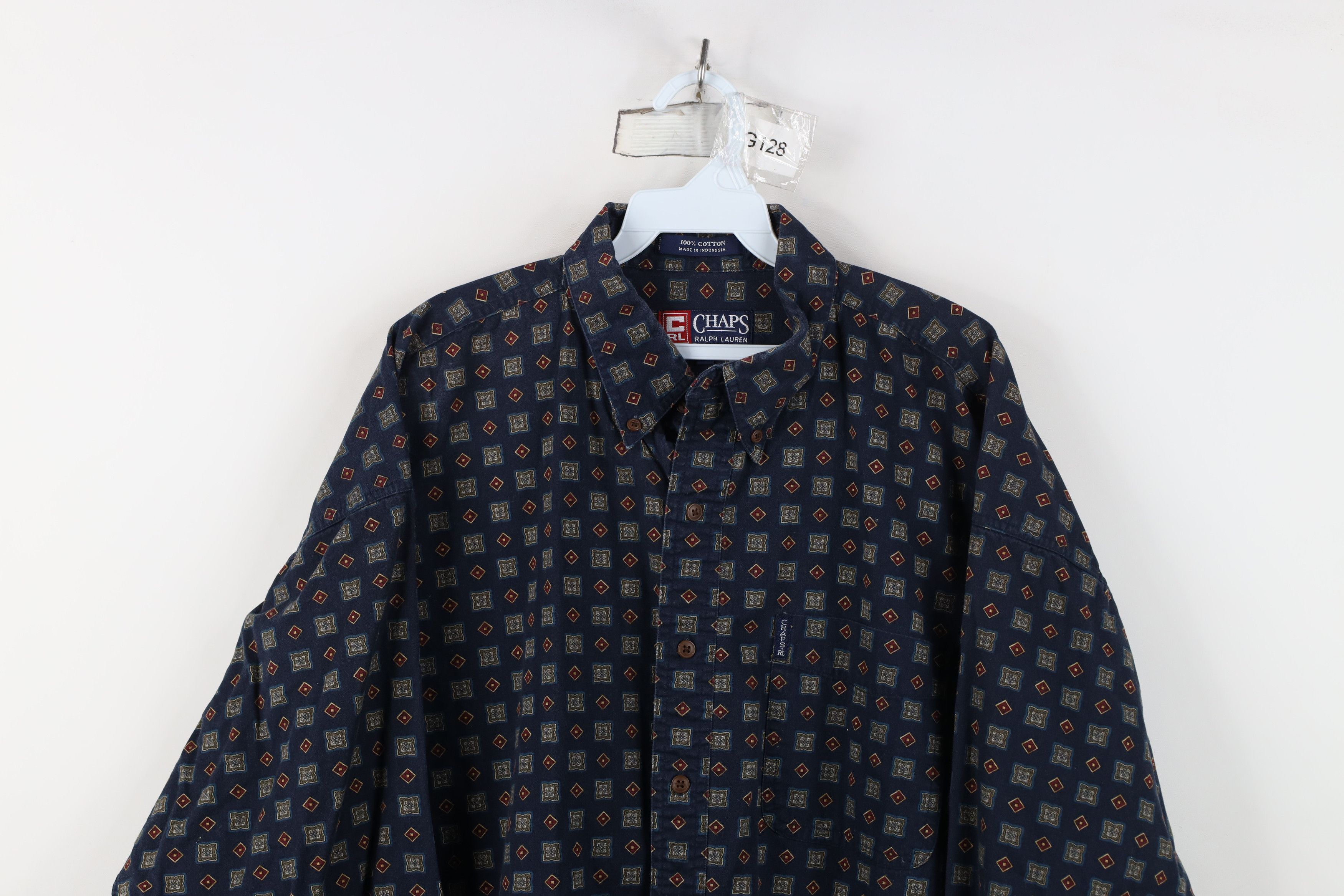 Ralph Lauren Vintage 90s Chaps Ralph Lauren Geometric Button Down Shirt Size US XL / EU 56 / 4 - 2 Thumbnail