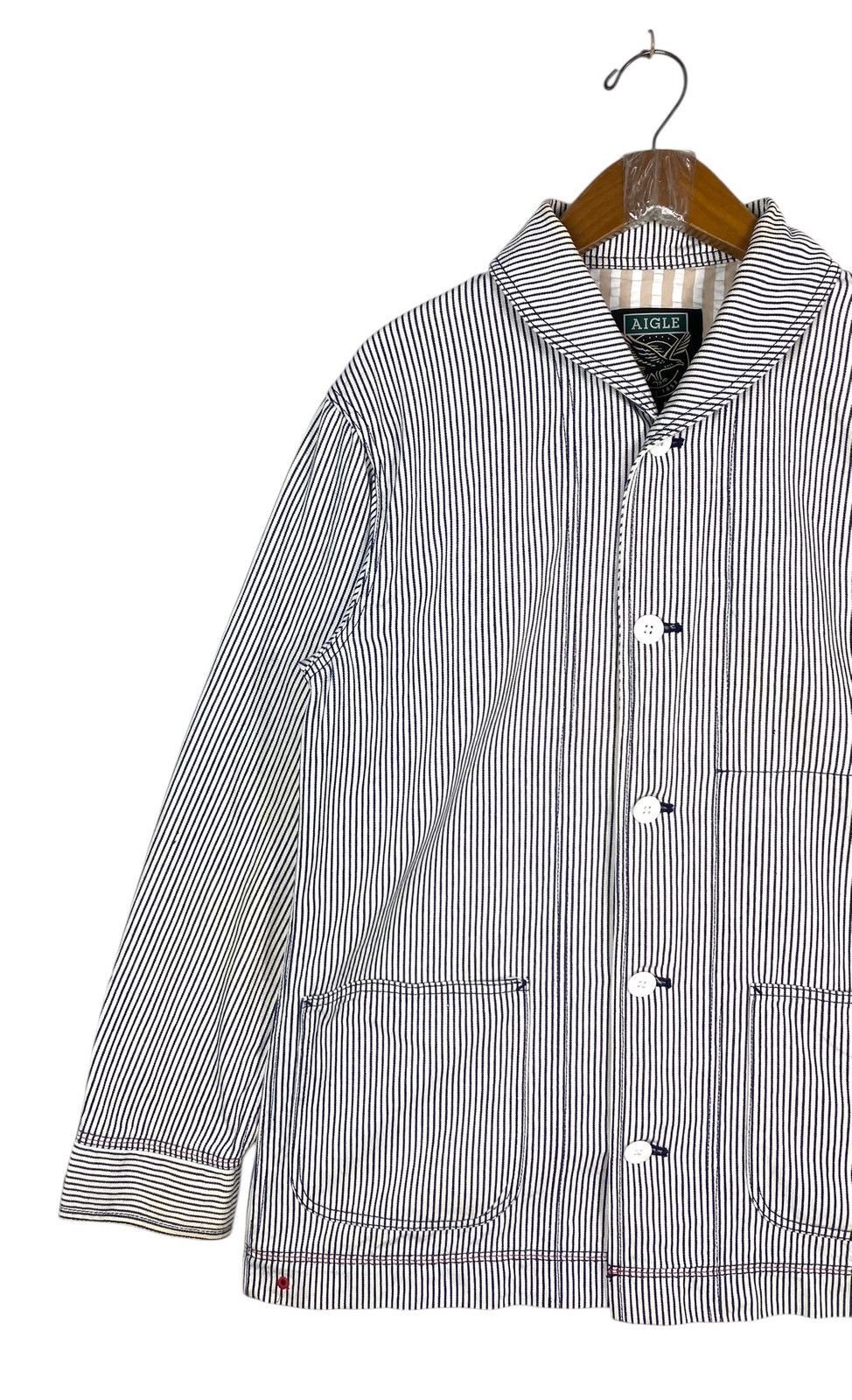 Aigle Rare‼️ Aigle Hickory Stripe Chore Jacket Size US L / EU 52-54 / 3 - 2 Thumbnail
