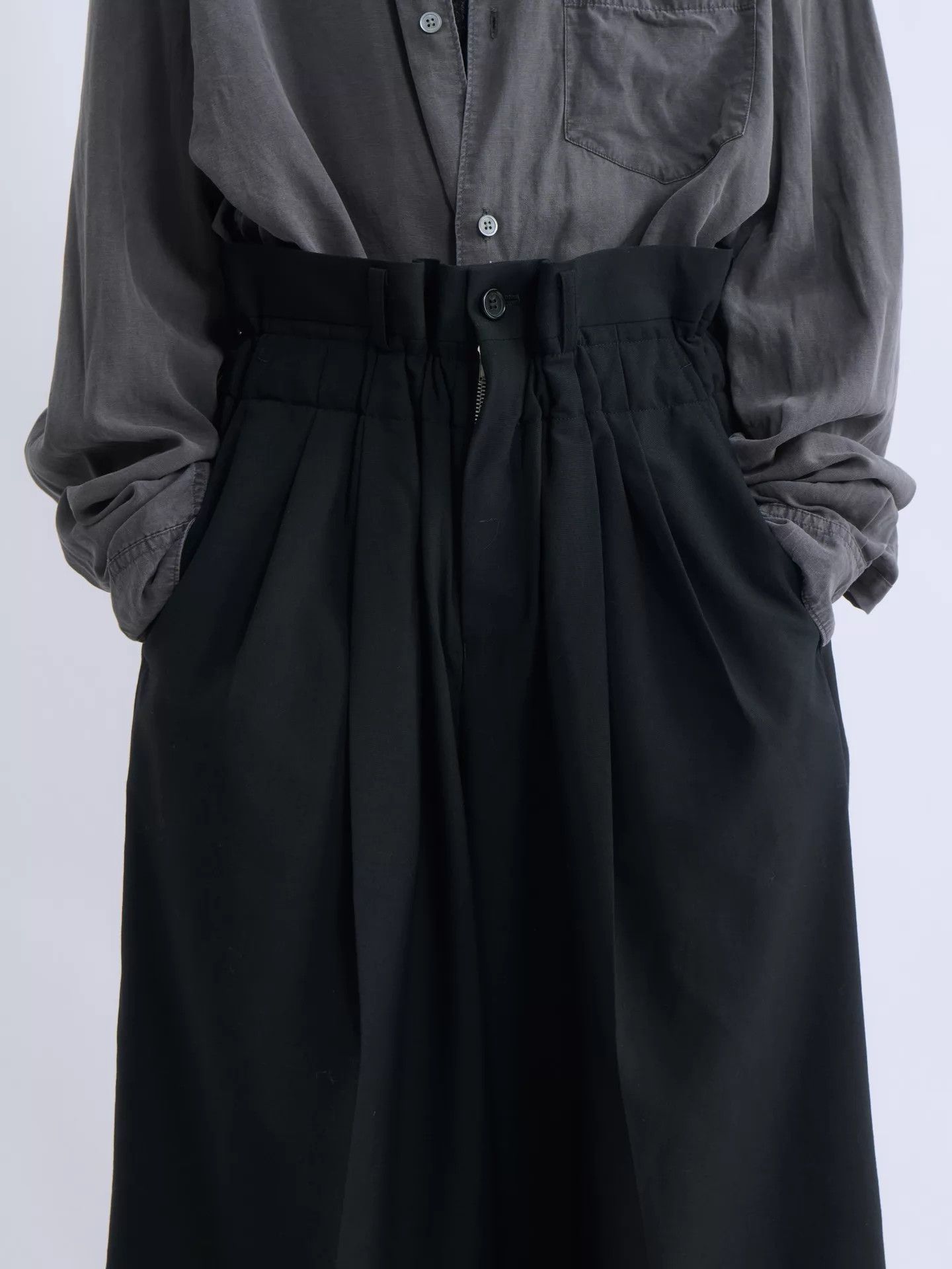 Comme des Garcons CDG Women's Ruffle High-Waist Wide-Leg Wool XS Size 25" / US 0 / IT 36 - 6 Thumbnail