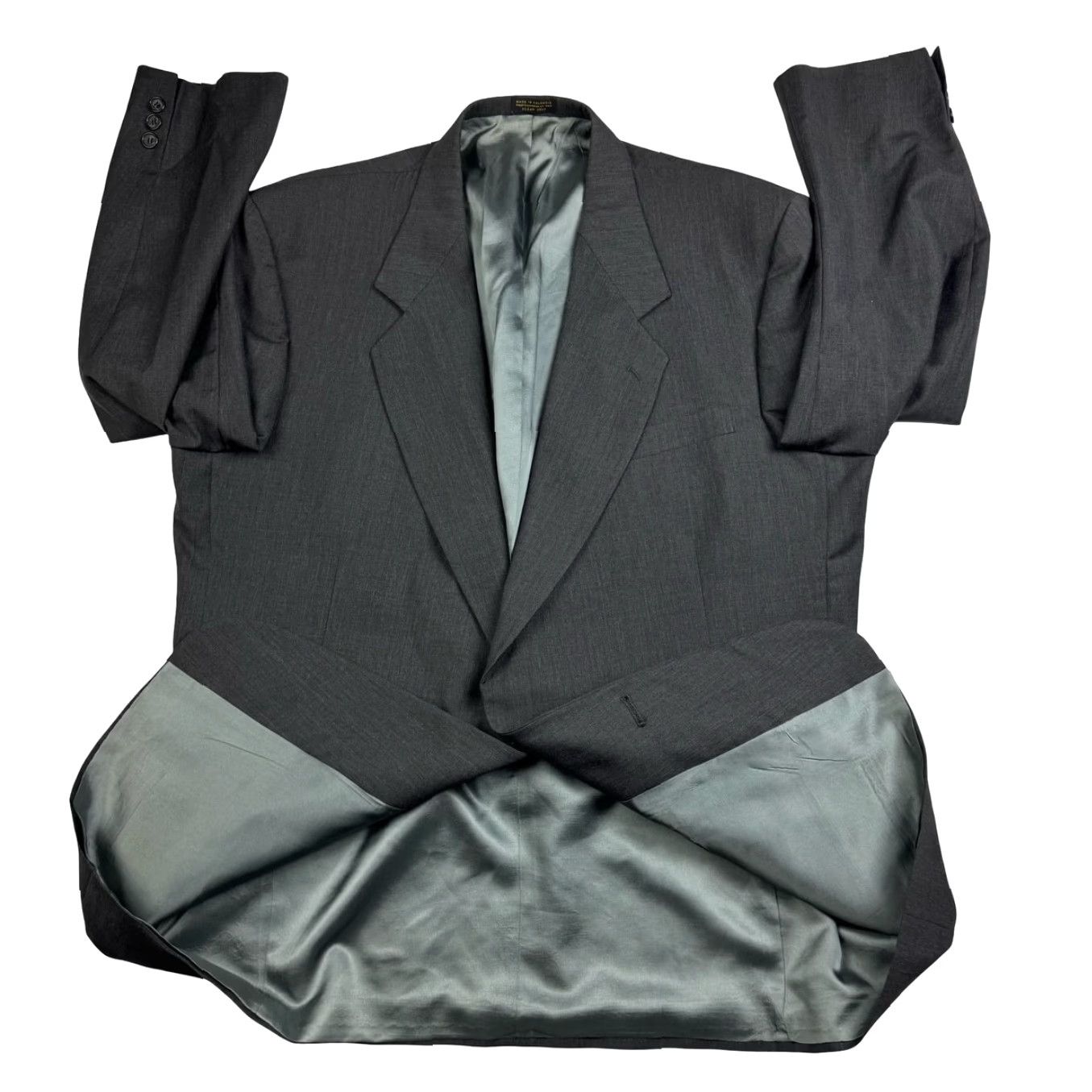 Oscar De La Renta Oscar de la Renta Blazer Jacket Wool 2-Button Gray 46R Mens Regular Notch Lapel Vintage: No Size 46R - 3 Thumbnail