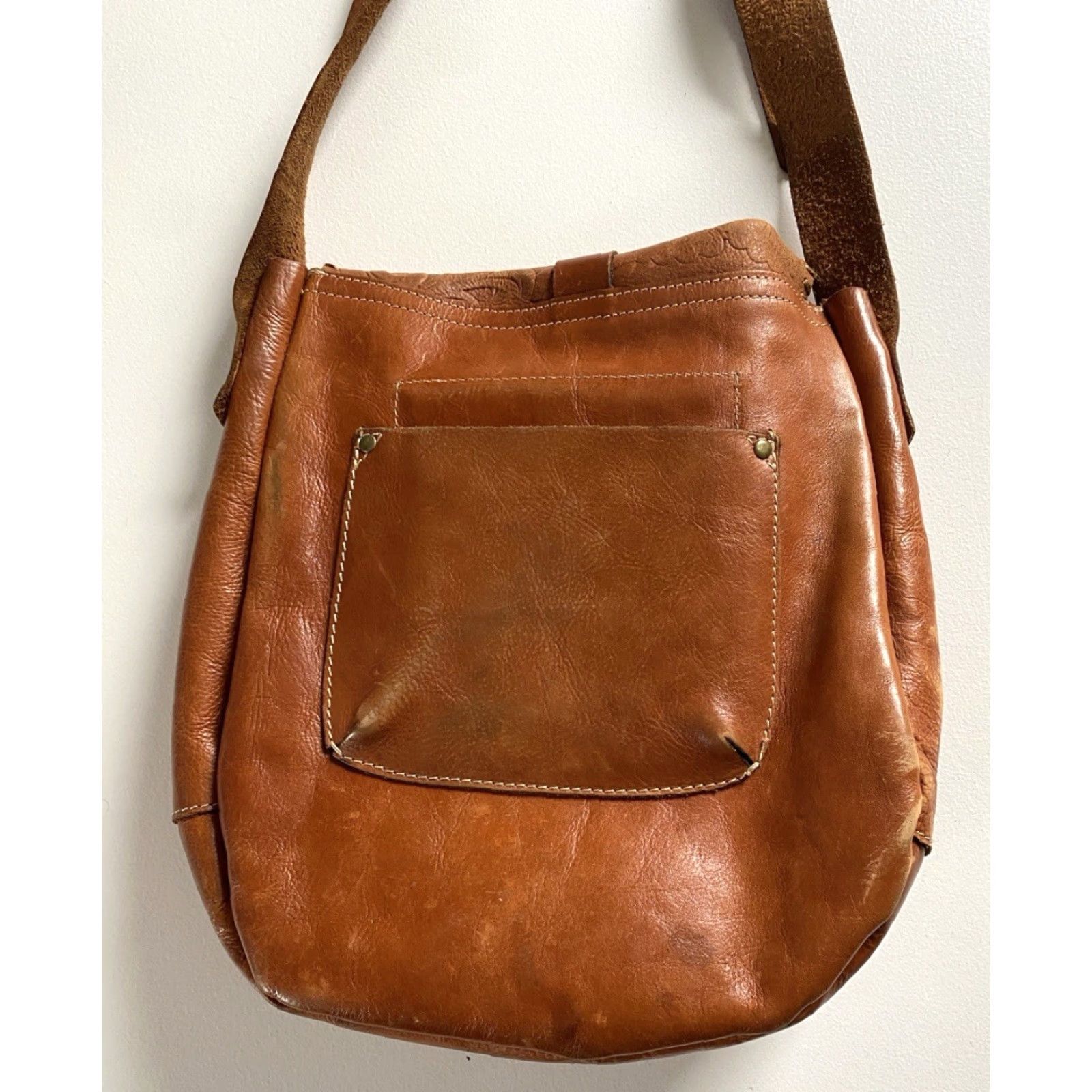 Patricia Nash VINTAGE Patricia Nash Barcelona Saddle Bag Italian Leather Brown Women’s Size ONE SIZE - 7 Thumbnail