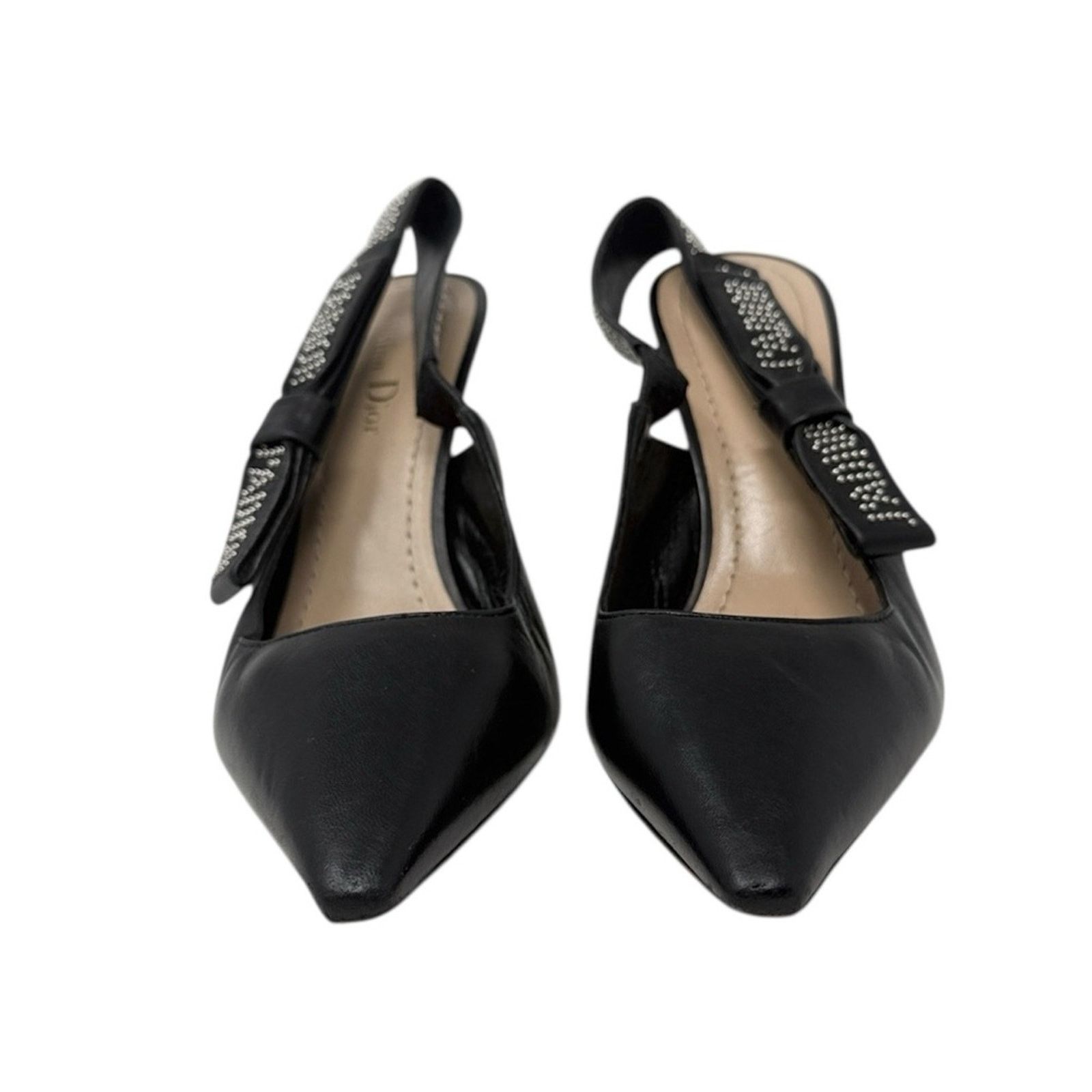 Dior Dior J’Adior Studded Black Leather Slingback Pumps Size 37.5 Size US 7.5 / IT 37.5 - 5 Thumbnail