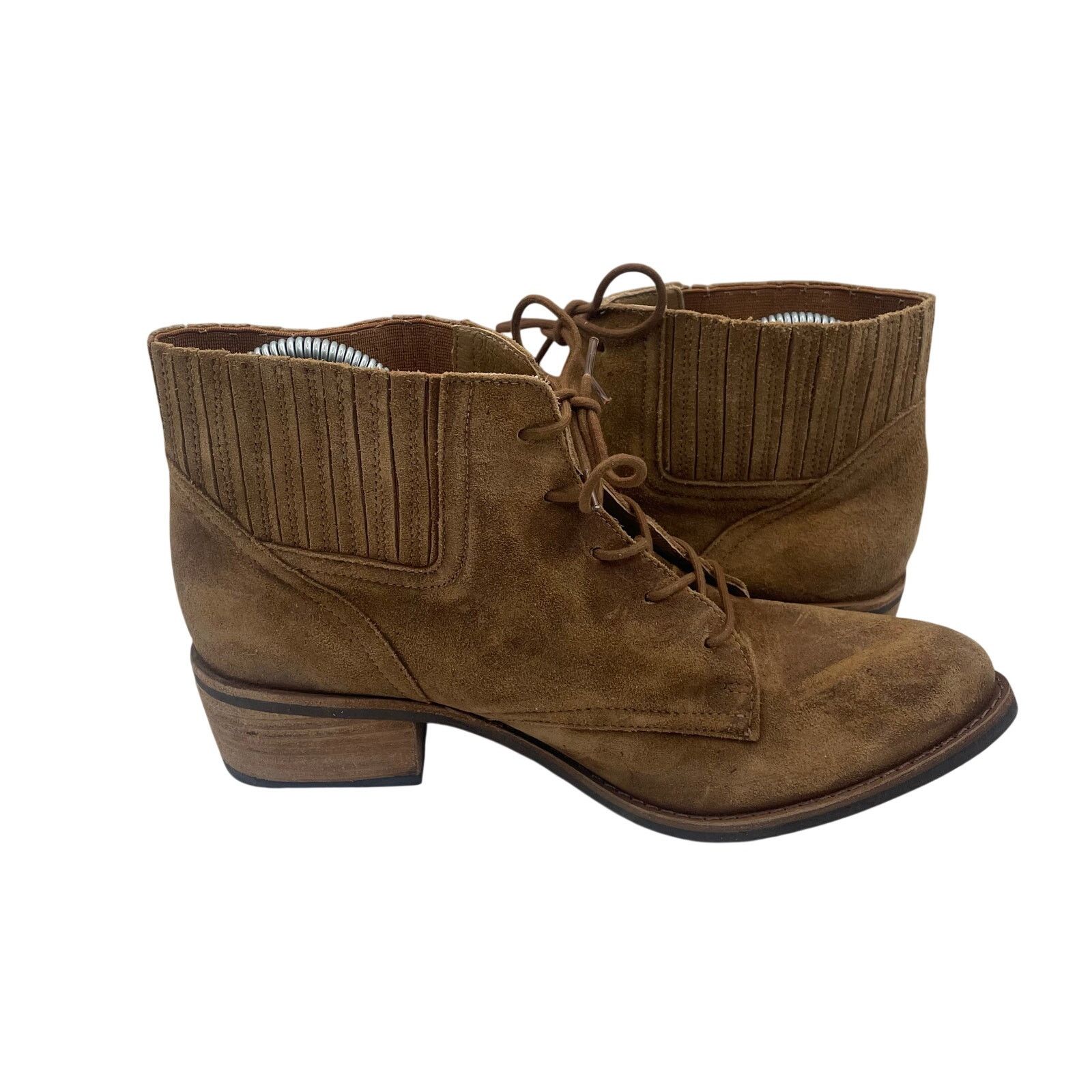 Matisse Matisse Vinny Brown Suede Lace Up Boots Heel Booties Women 9 Size US 9 / IT 39 - 5 Thumbnail