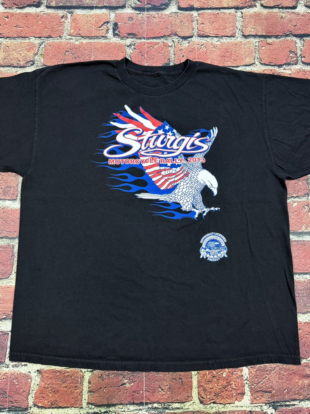Other Sturgis Motorcycle Rally Biker Patriotic Flaming Eagle Tee Size US XL / EU 56 / 4 - 4 Thumbnail