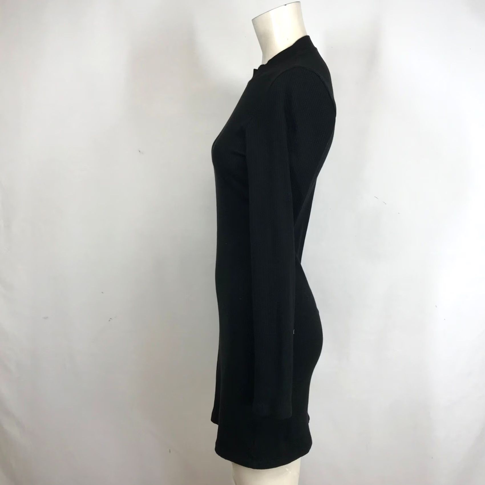 Vintage Victoria's Secret Pink Ribbed Mock Neck Long Sleeve Bodycon Mini Dress Black M Size M / US 6-8 / IT 42-44 - 6 Thumbnail