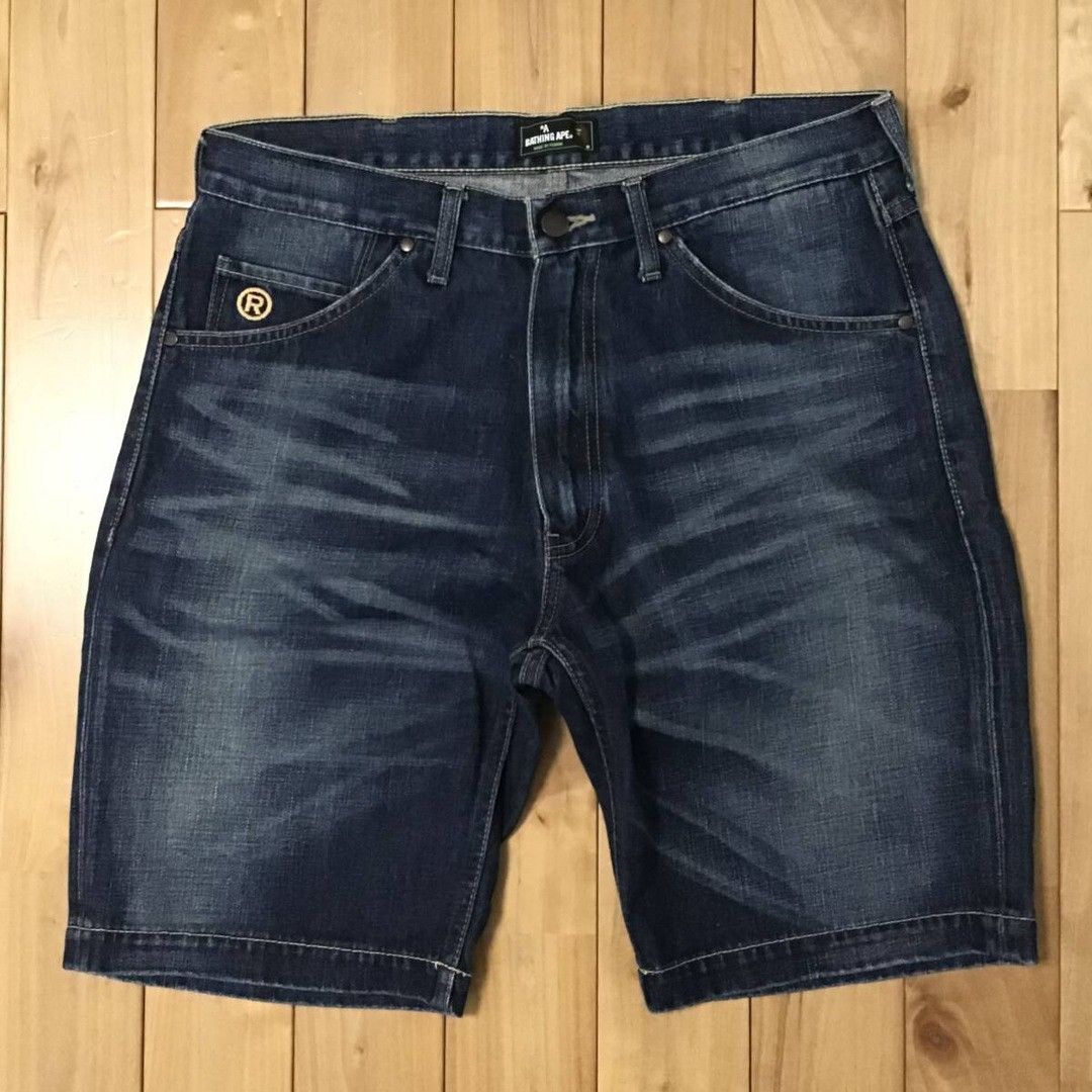 Bape × Nigo 🔥Shibuya limited🔥 BAPE LOGO denim shorts APE NIGO ★size M Size US 32 / EU 48 - 4 Thumbnail