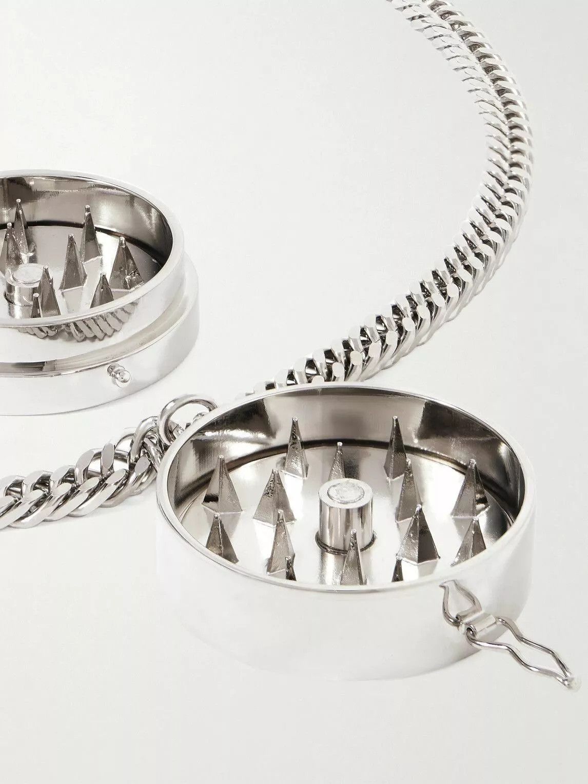 Vetements Grinder necklace silver pendant logo Size ONE SIZE - 4 Thumbnail