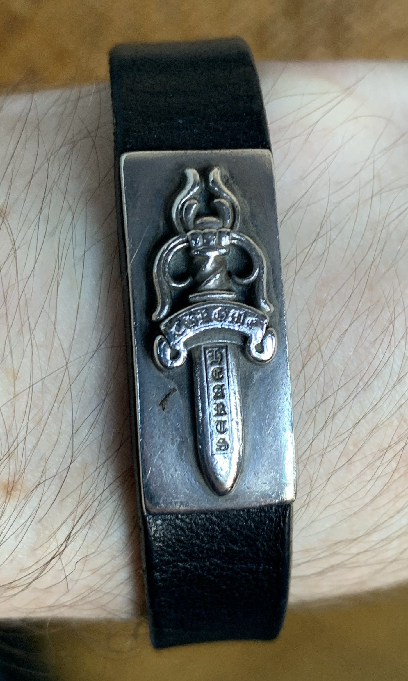 Chrome Hearts Chrome Hearts Leather Silver Dagger Snap Bracelet Size ONE SIZE - 12 Thumbnail