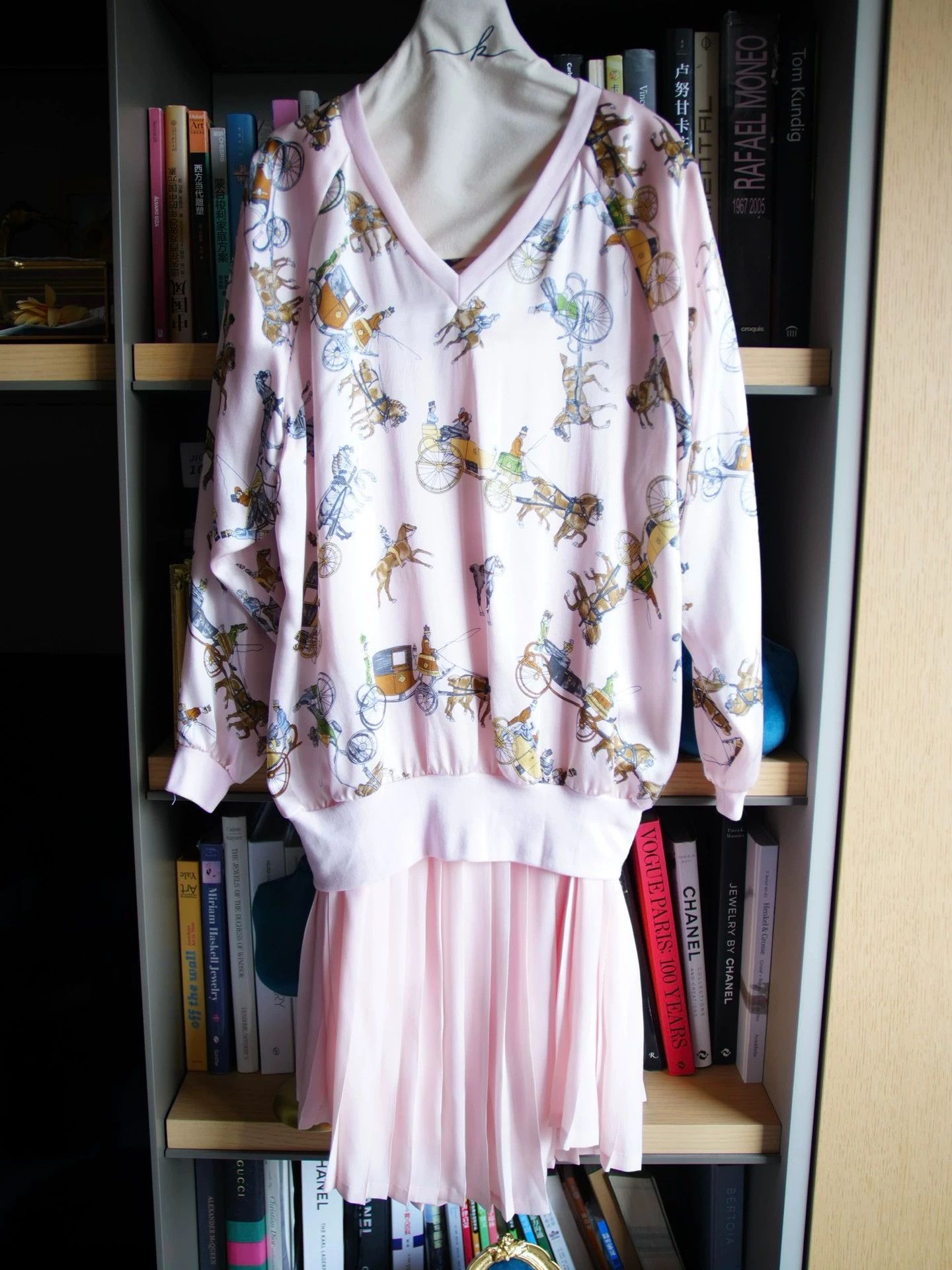 Vintage Women's USA Vintage Silk Printed Pleated Skirt Set Size ONE SIZE - 2 Thumbnail