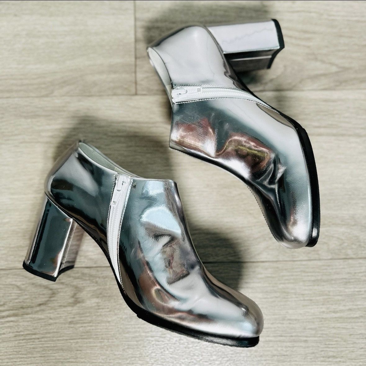 Junya Watanabe Junya Watanabe CDG Silver Leather Ankle Boots NWT Size US 6.5 / IT 36.5 - 5 Thumbnail