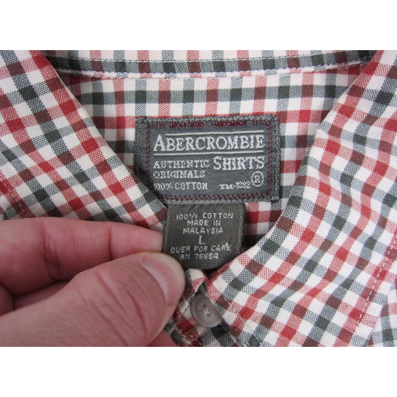 Abercrombie & Fitch VINTAGE Abercrombie & Fitch Shirt Mens Large Red Check Gingham Button Up 90s Size US L / EU 52-54 / 3 - 3 Thumbnail