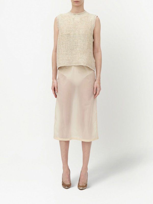 Maison Margiela o1y0625 Sleeveless Sweater in Beige Size S / US 4 / IT 40 - 6 Thumbnail
