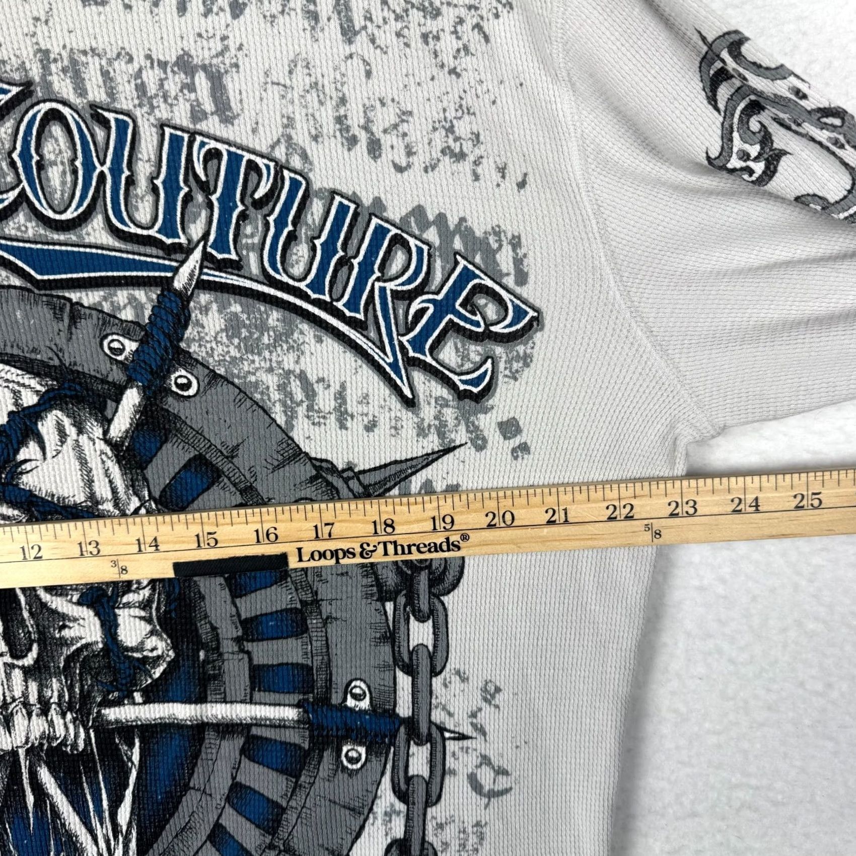 Vintage VINTAGE Y2K Xtreme Couture Skull Thermal Knit Long Sleeve T-Shirt XL Men White Size US XL / EU 56 / 4 - 5 Thumbnail
