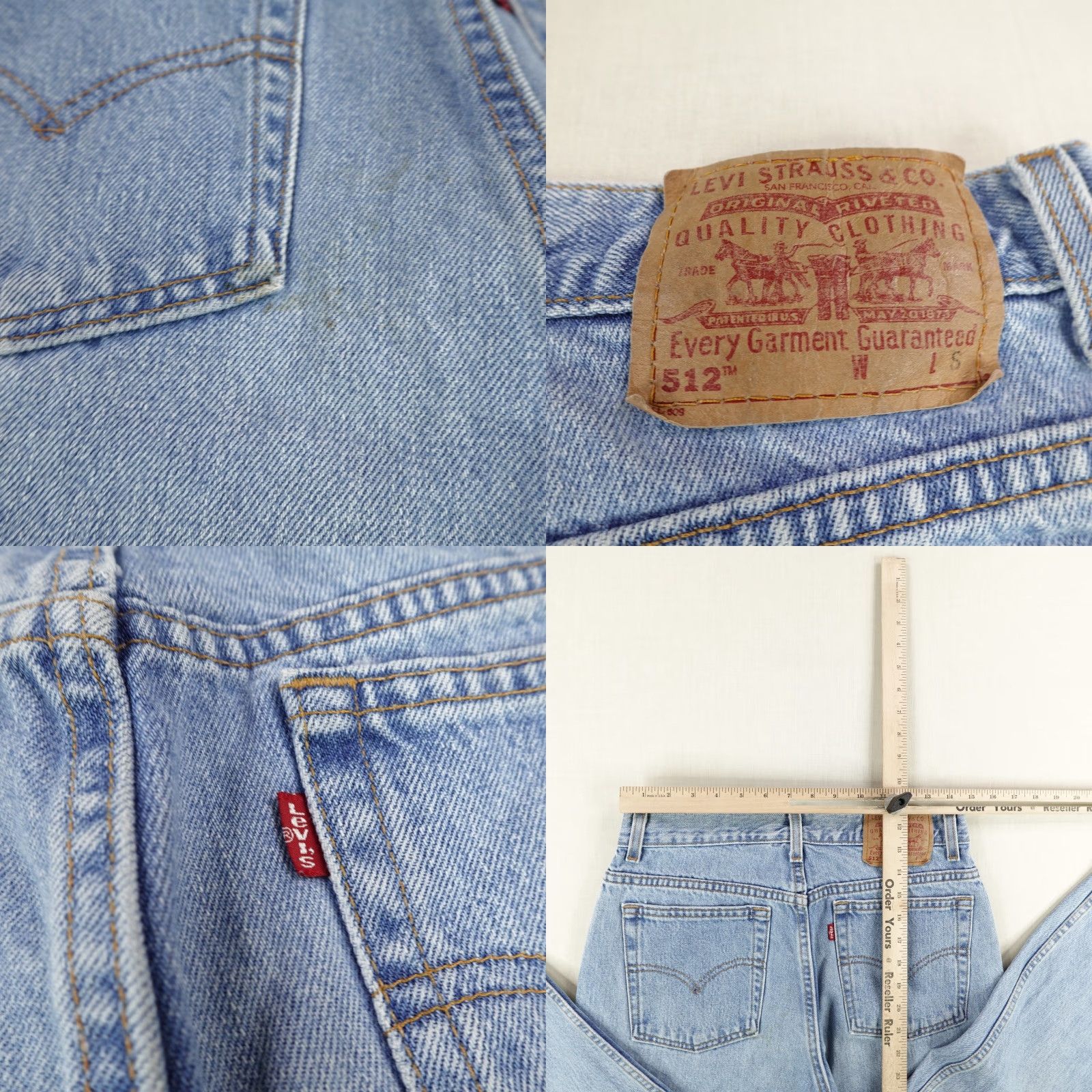 Levi's VINTAGE Levi's 512 Jeans Womens 14 Slim Fit Tapered High Rise Blue Denim Made in USA 90s Size 36" / US 14 / IT 50 - 8 Thumbnail