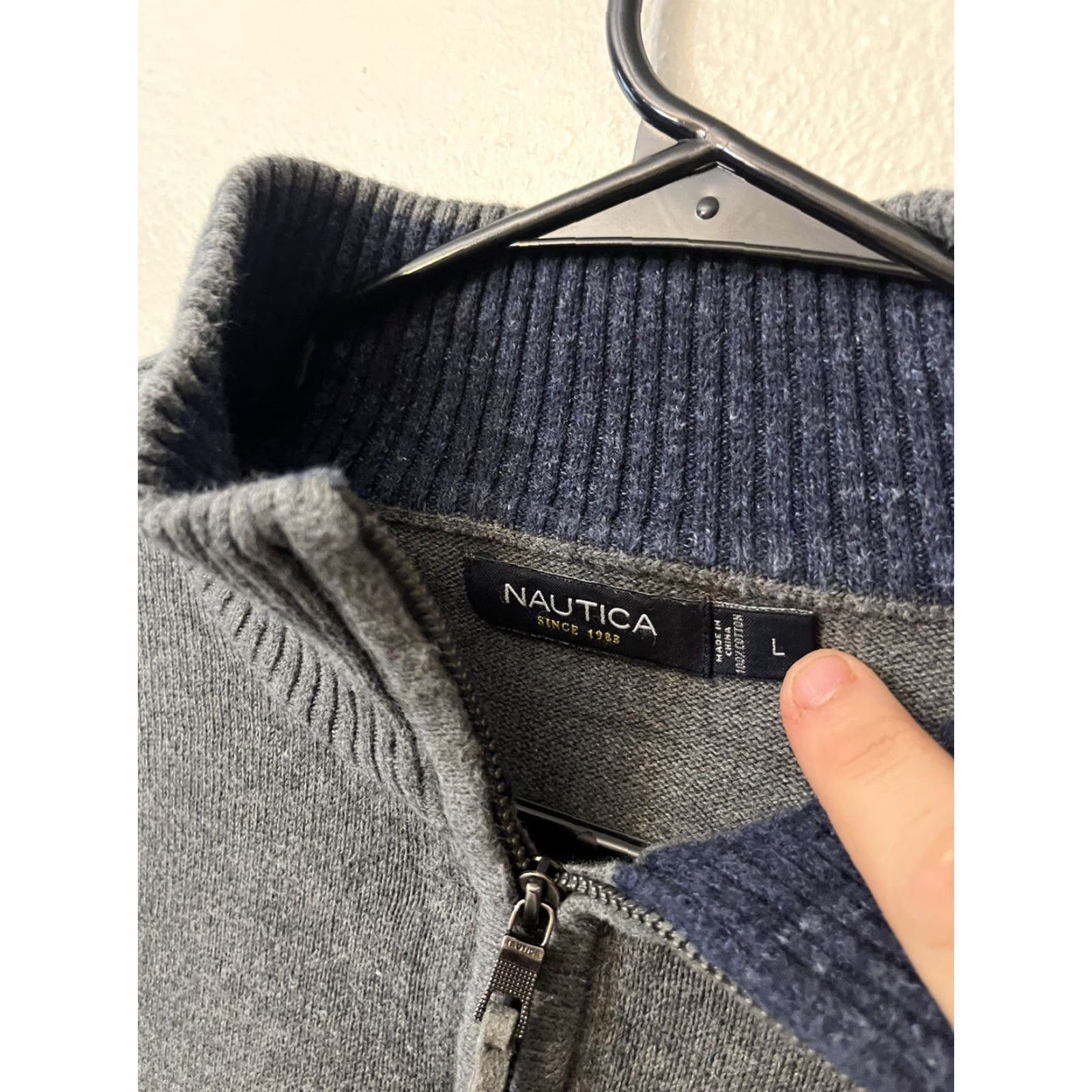 Nautica Nautica Sweater Pullover 1/4 Zip Adult Large Gray Mens Size US L / EU 52-54 / 3 - 3 Thumbnail