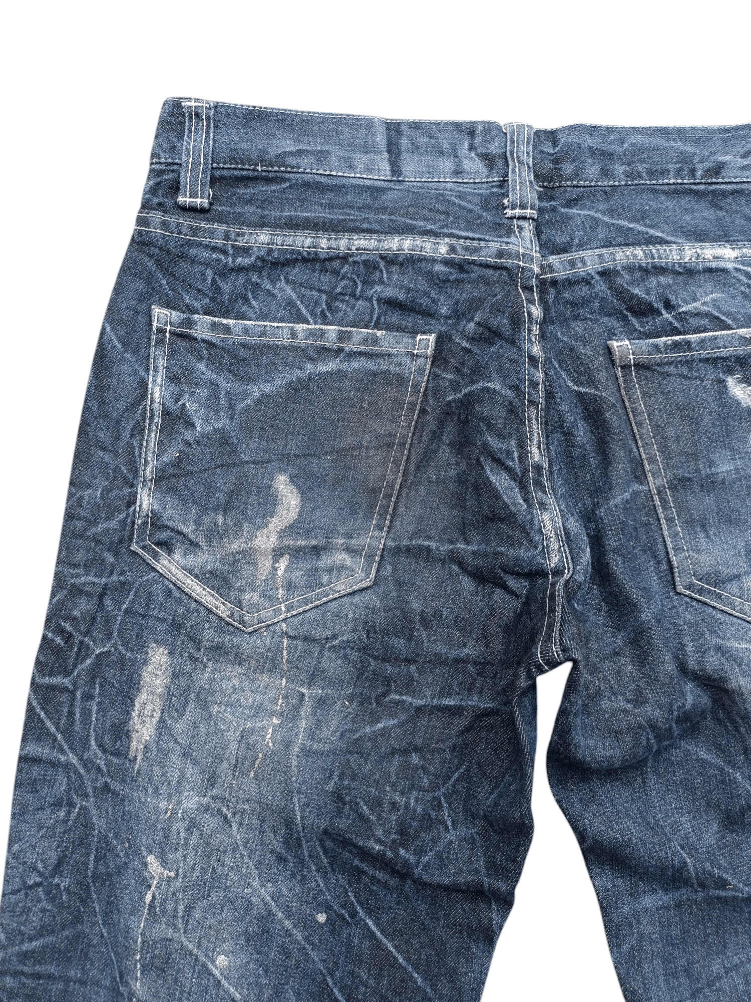 Japanese Brand × Le Grande Bleu (L.G.B.) × Tornado Mart RARE Flared Nylaus Whiskers Distressed Jeans Size US 31 - 14 Thumbnail