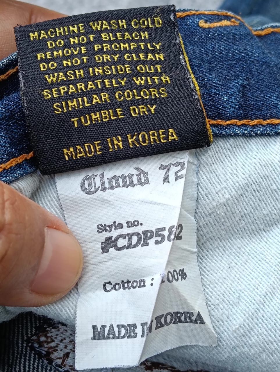Japanese Brand Cloud72 Denim Y2K Style Embroidered Graphic jeans. Size US 36 / EU 52 - 6 Thumbnail