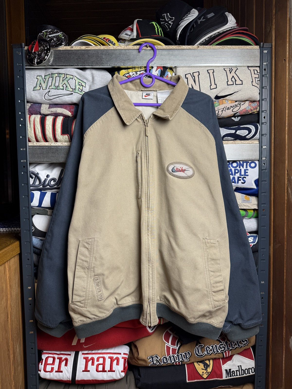 Other VINTAGE 80s NIKE JACKET USA MADE SPORT Y2K SPELLOUT Size US XL / EU 56 / 4 - 1 Thumbnail
