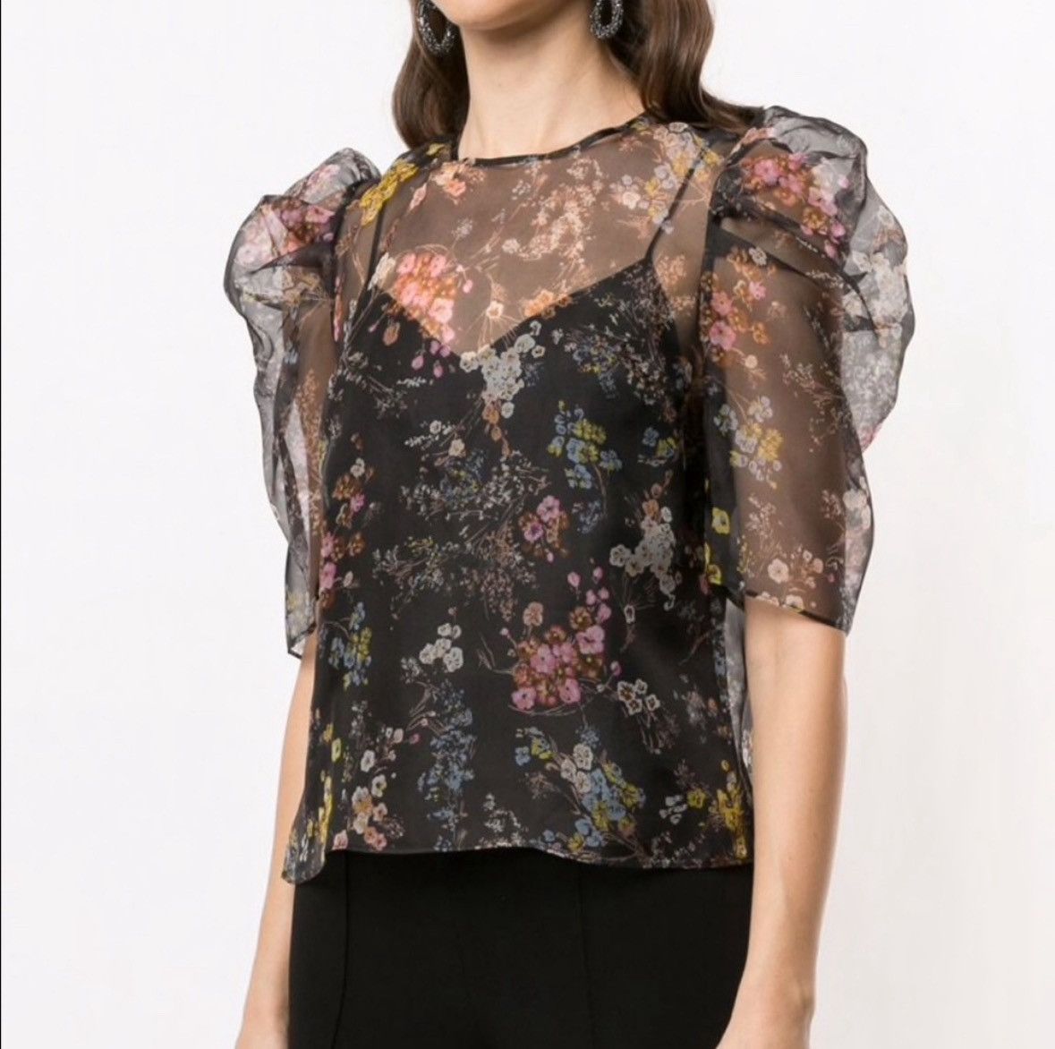 Cinq a Sept Cinq a Sept Sakura Erin Puff Sleeve Blouse/ Size Small Size S / US 4 / IT 40 - 1 Thumbnail