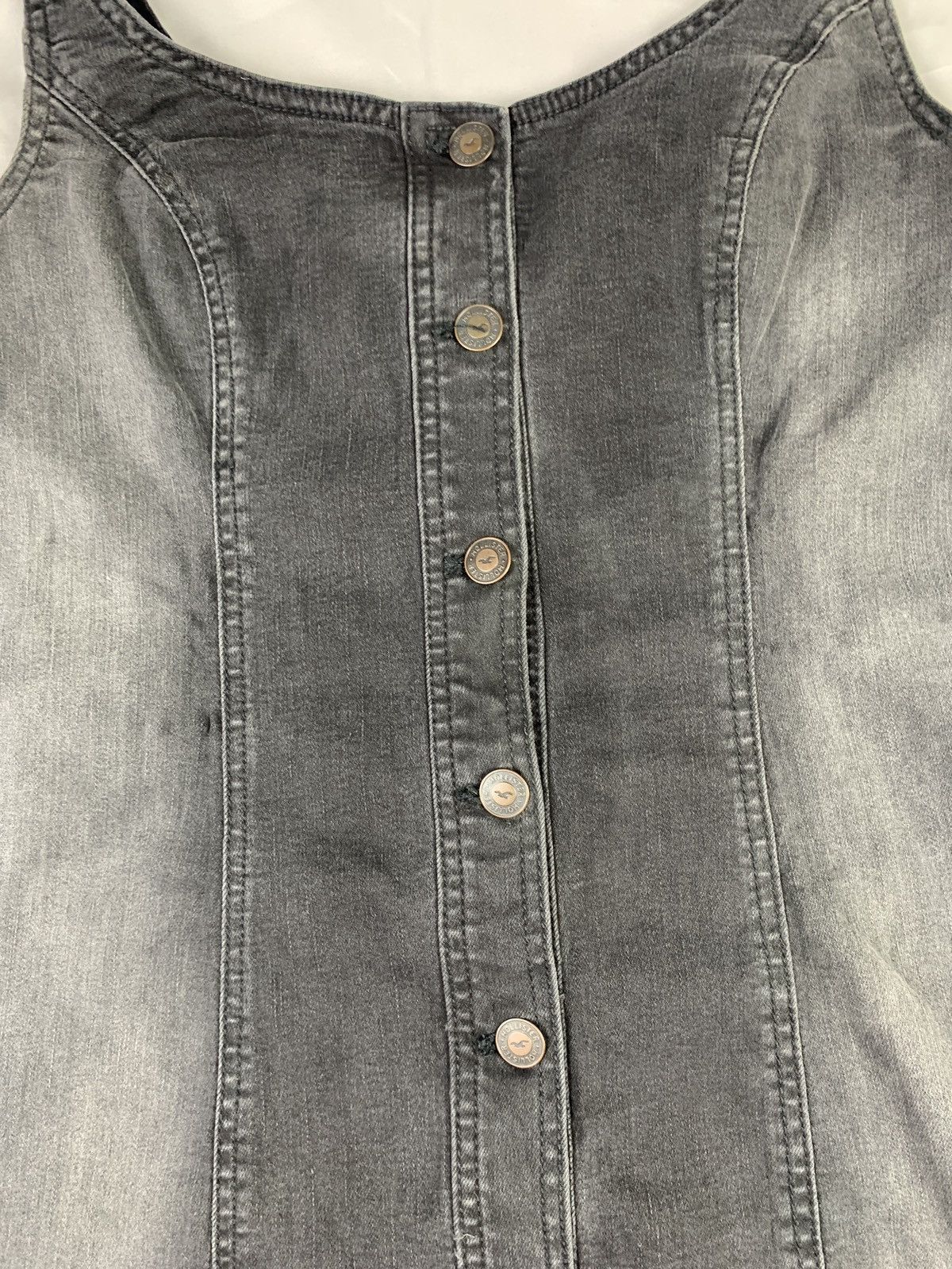 Hollister Hollister US Gray Washed Stretchy Jeans Button up Mini Dress Size L / US 10 / IT 46 - 6 Thumbnail