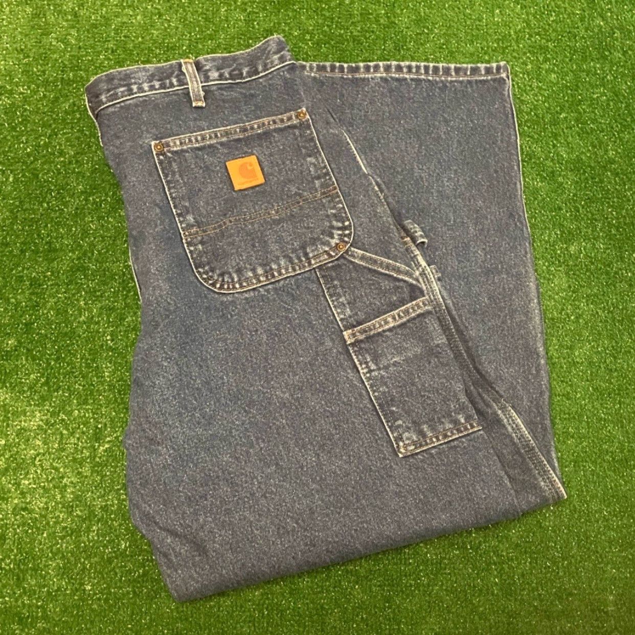 Carhartt VINTAGE Carhartt Double Knee Denim Jeans Mens 38 Regular 30 Inseam Blue Hip Hop Work Wear 90s Y2K Grunge Punk USA Size US 38 / EU 54 - 2 Thumbnail