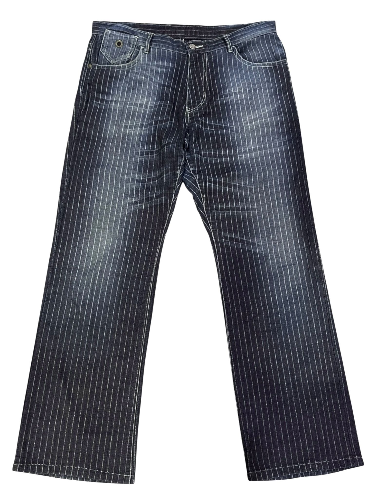 OVER THE STRiPES Vintage Dual Japan Hickory Wabash Twill Denim Jeans Size US 35 - 2 Thumbnail