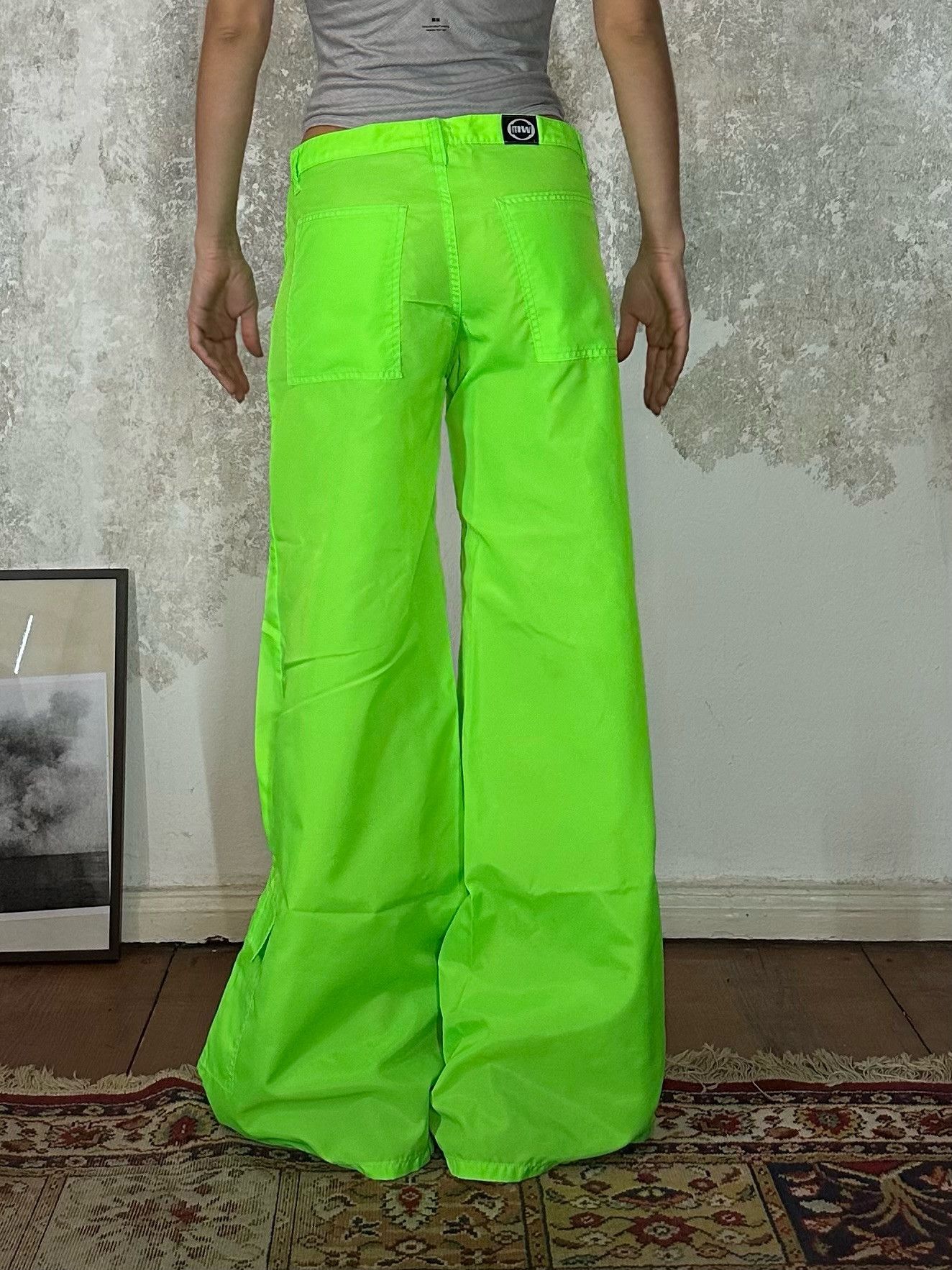 Vintage Vintage Rave Pants Fluro Green Size 30" / US 8 / IT 44 - 1 Thumbnail