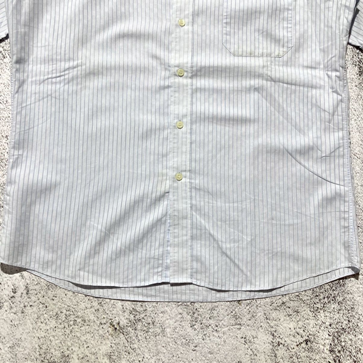 Givenchy 1990s Vintage Givenchy Men Stripe Pocket Shirt Blue Luxury Size US XL / EU 56 / 4 - 9 Thumbnail