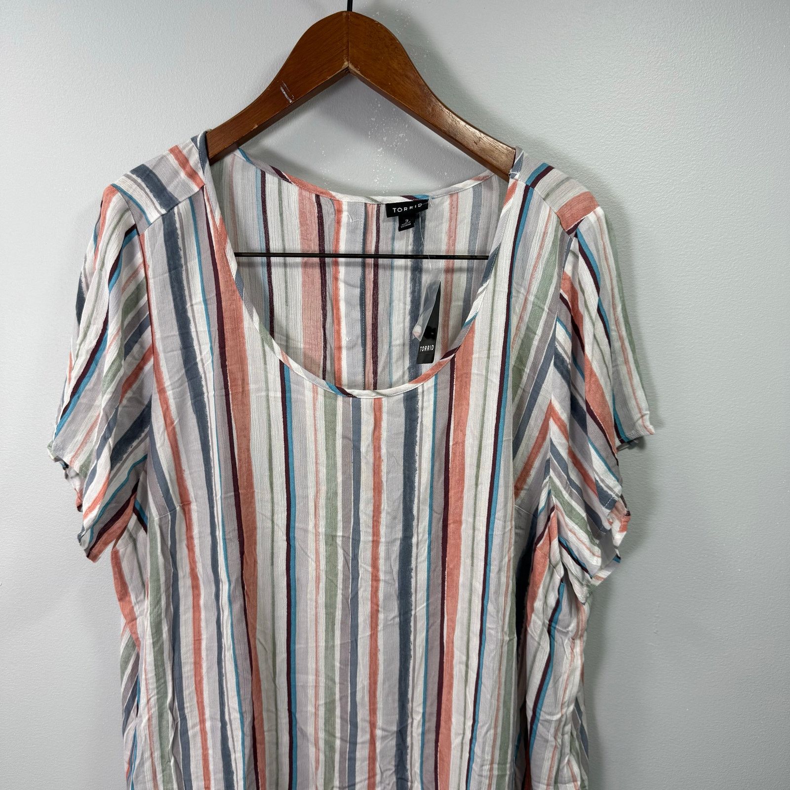 Other Torrid Women’s Plus Blouse Top 3X Rayon Striped NEW # G595 Size 3XL / US 20-22 - 8 Thumbnail
