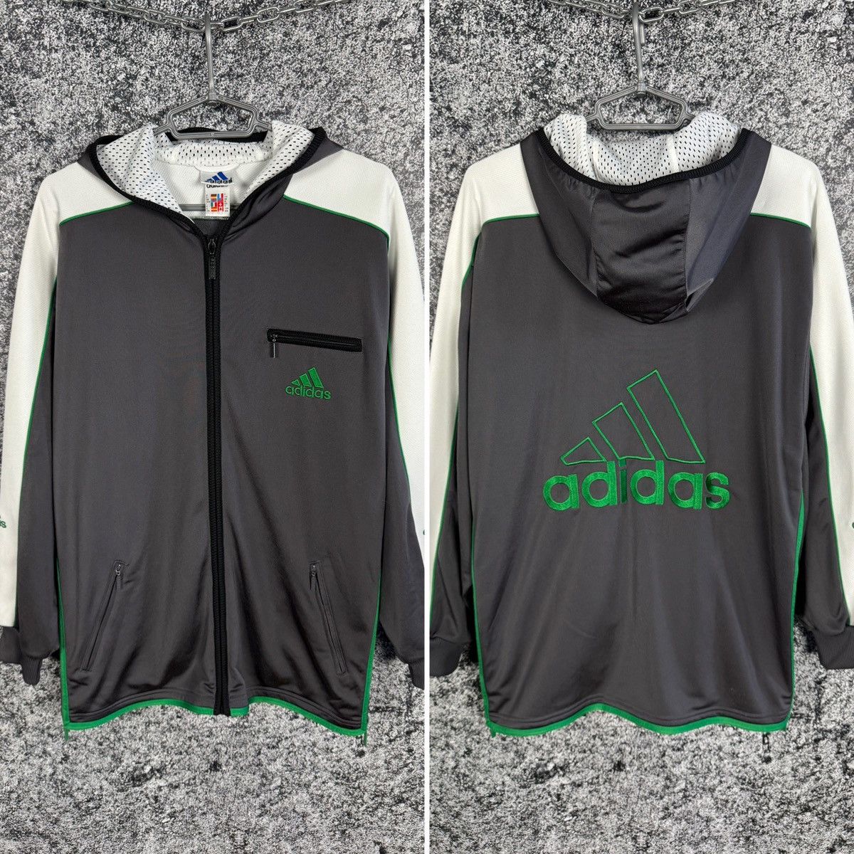 Adidas Adidas Vintage Hoodie Full Zip Jacket Big Logo Retro Size M Size US M / EU 48-50 / 2 - 1 Thumbnail